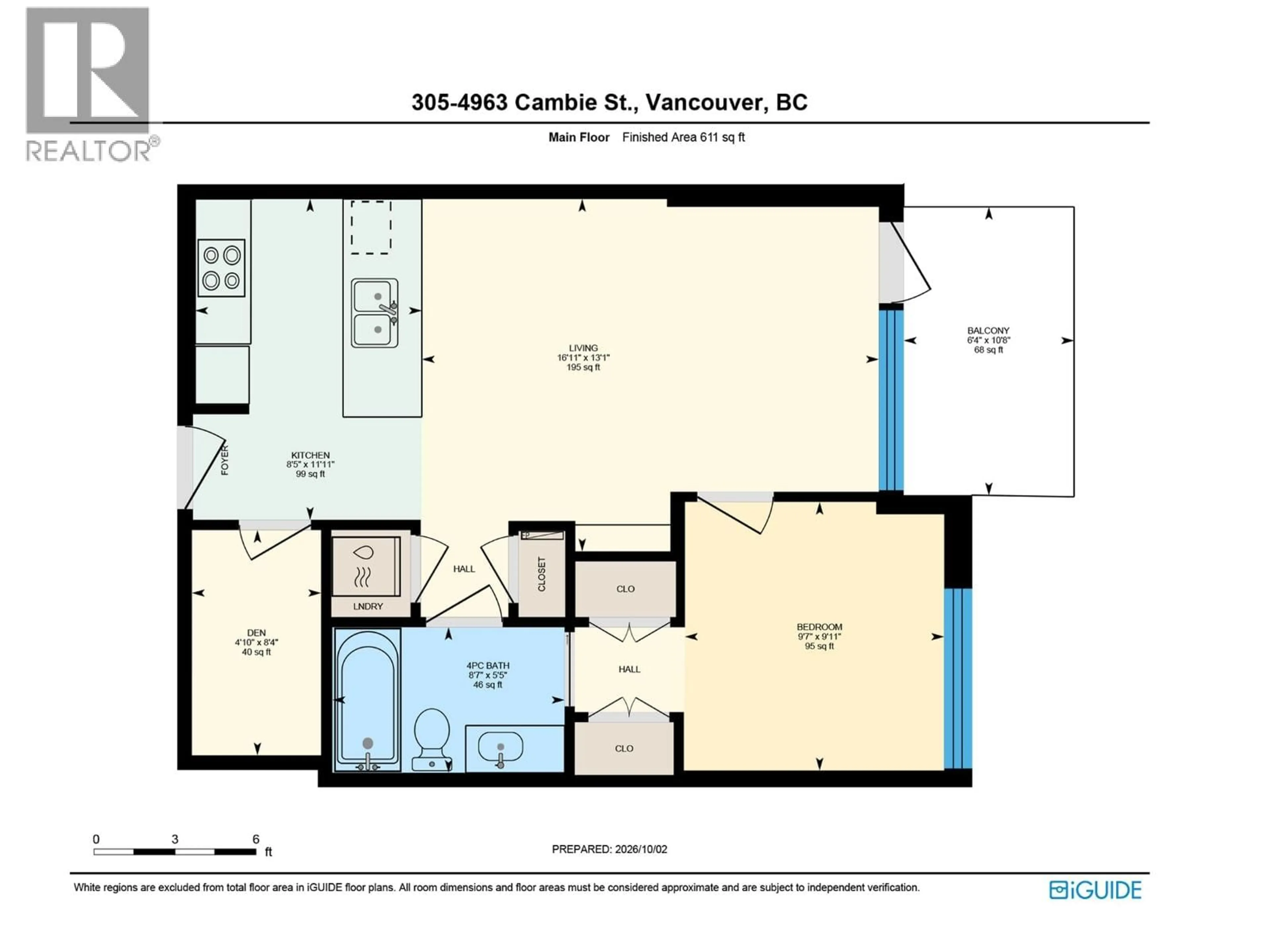 Floor plan for 305 - 4963 CAMBIE STREET, Vancouver British Columbia V5Z0H5