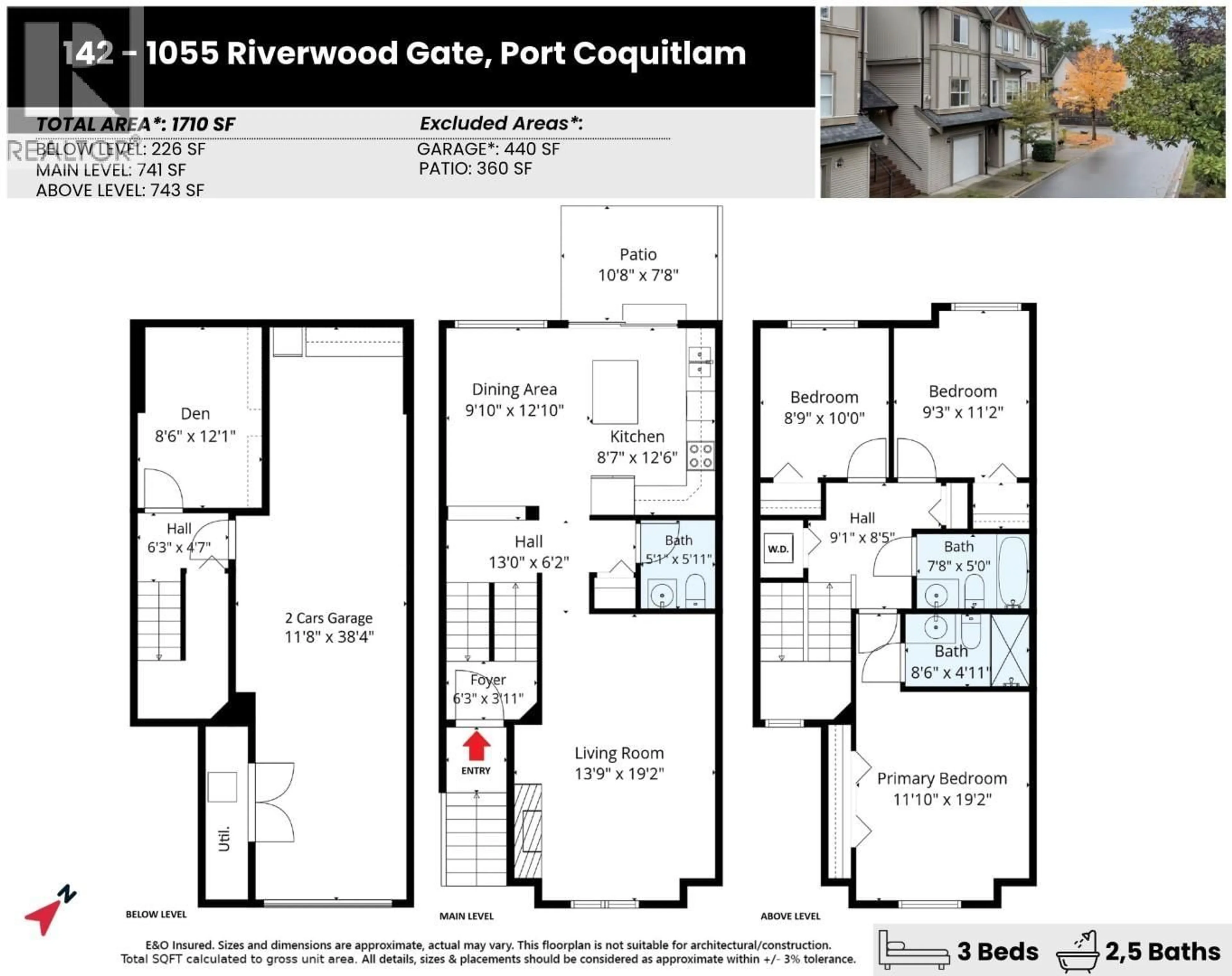 Floor plan for 142 - 1055 RIVERWOOD GATE, Port Coquitlam British Columbia V3B8C3