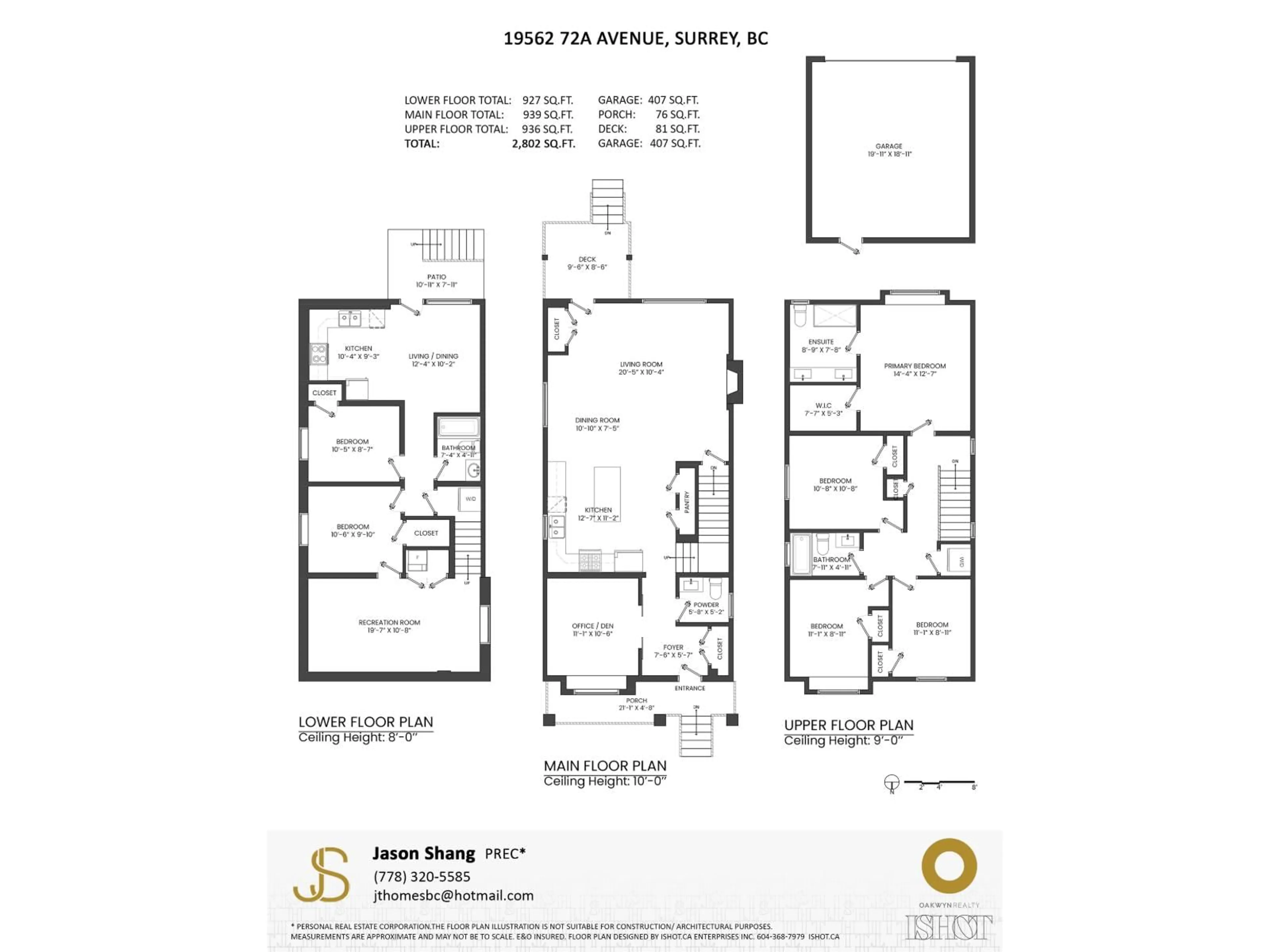 Floor plan for 19562 72A AVENUE, Surrey British Columbia V4N6P4