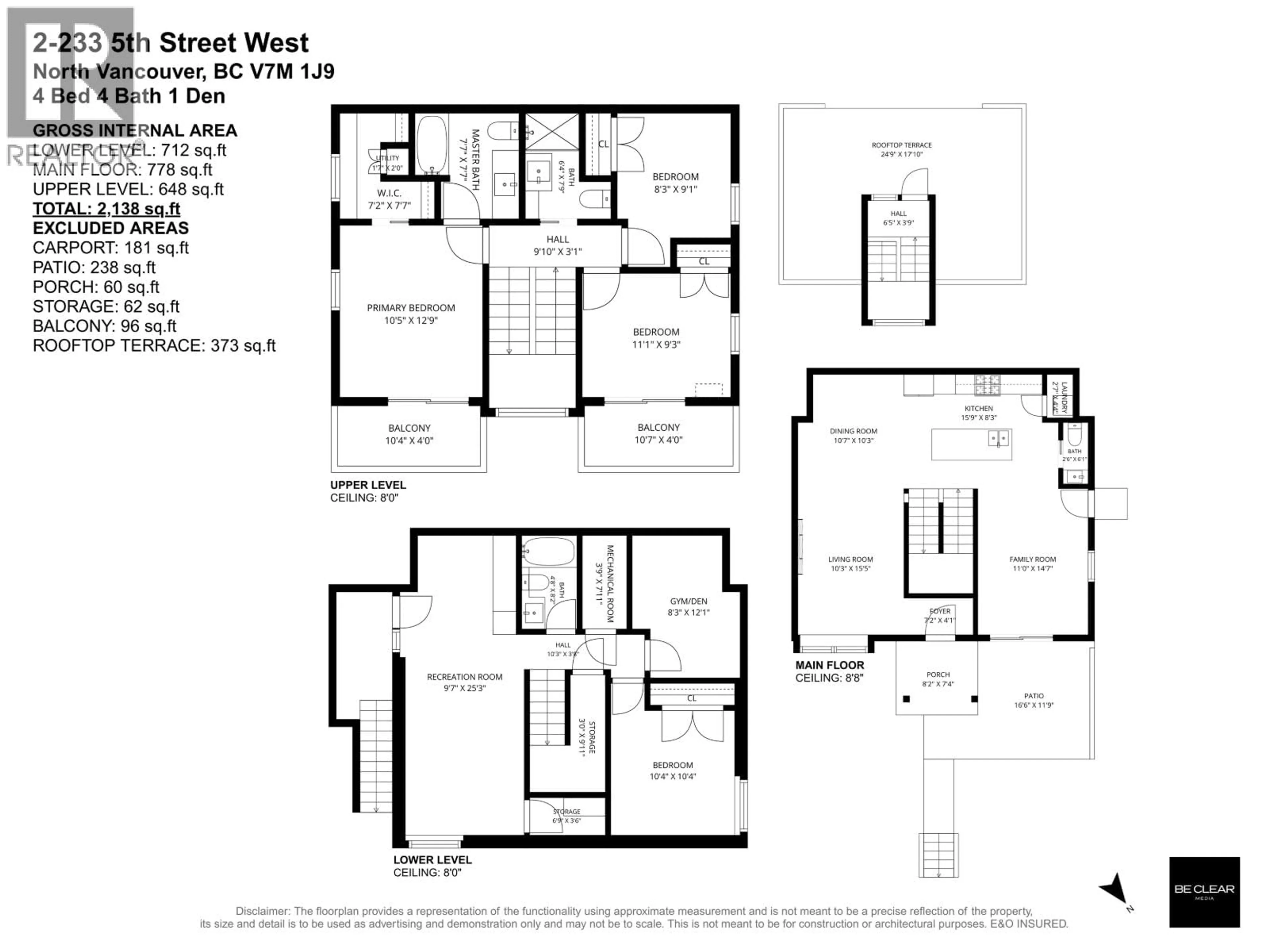 Floor plan for 2 - 233 5TH STREET, North Vancouver British Columbia V7M1J9