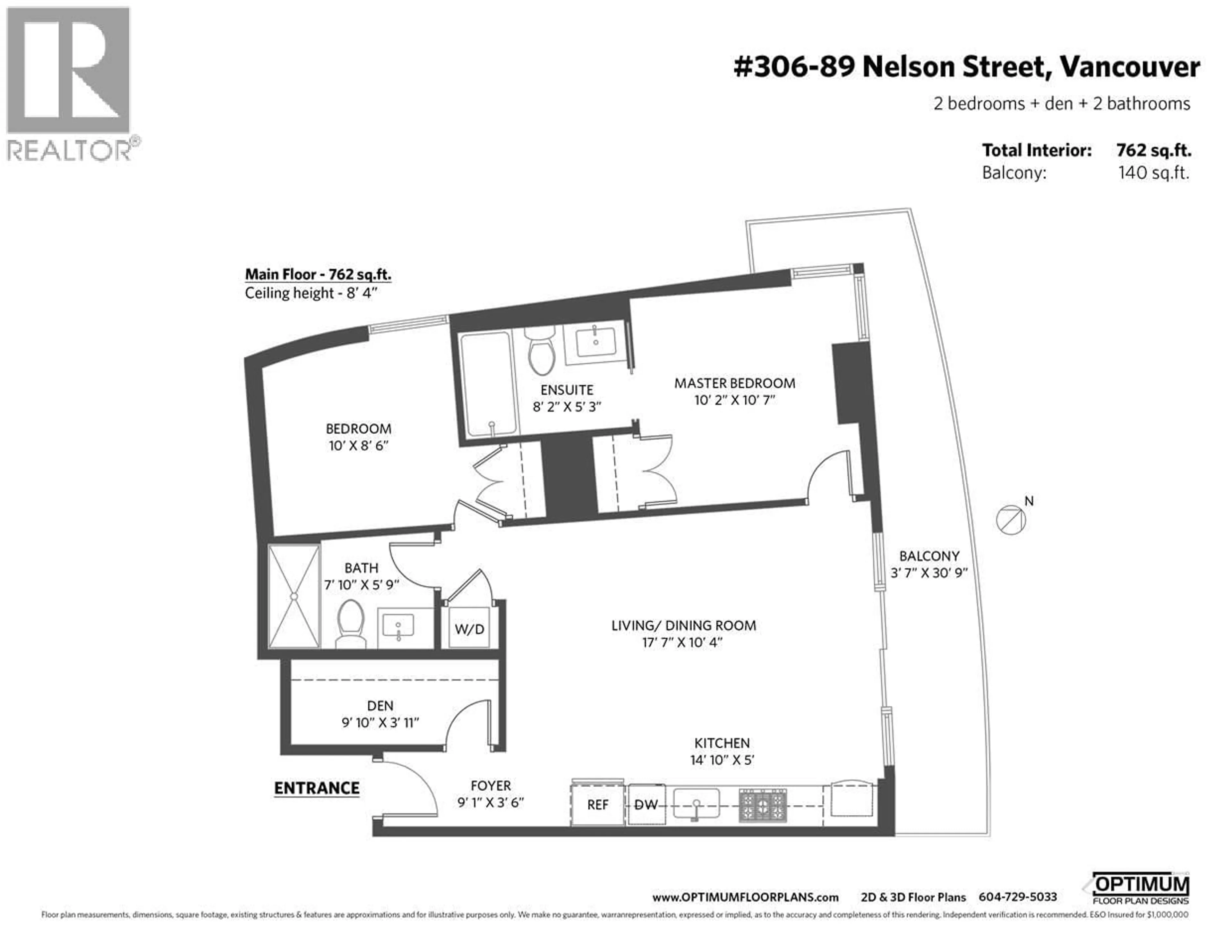 Floor plan for 306 - 89 NELSON STREET, Vancouver British Columbia V6Z0E7