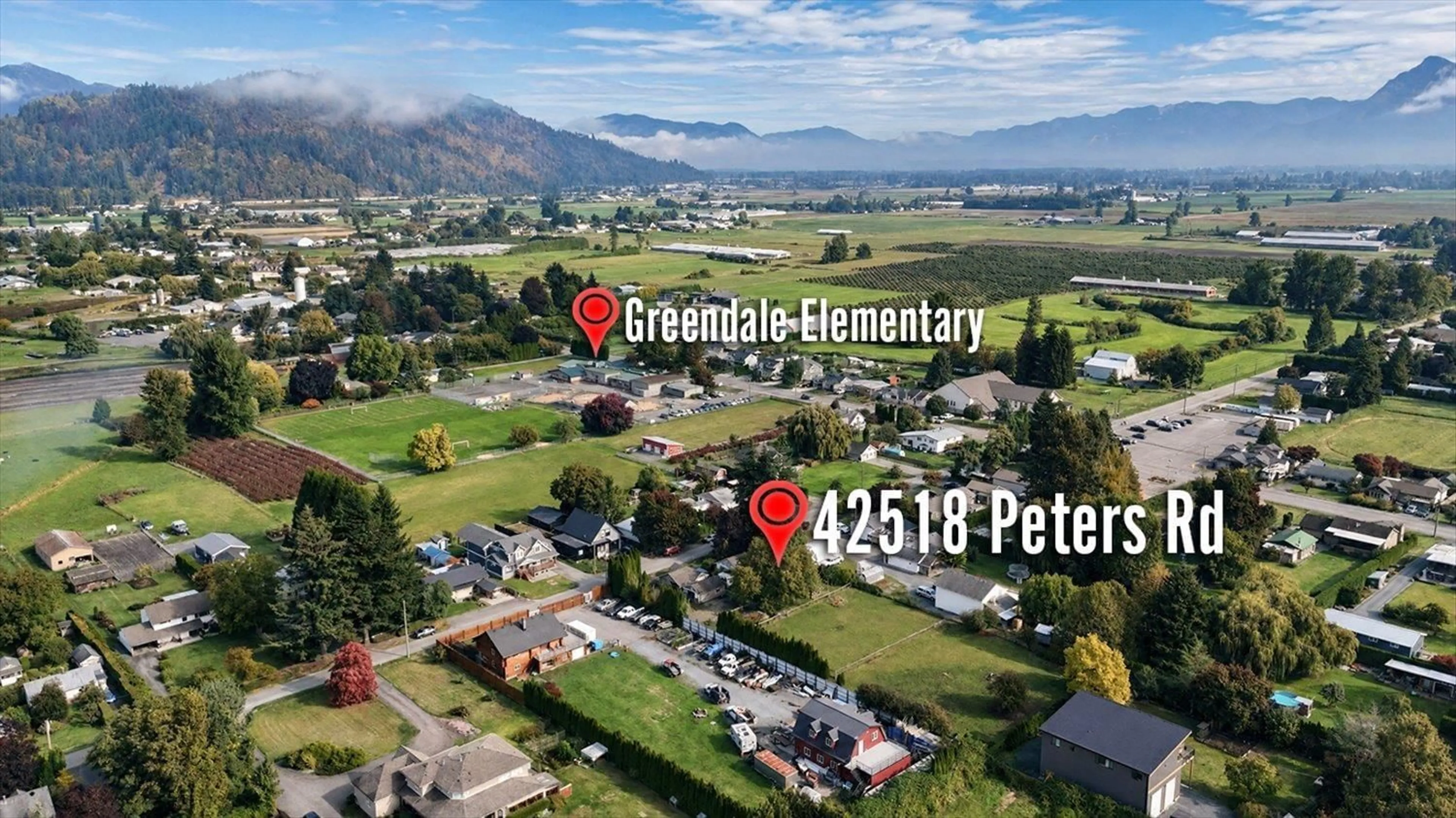 A pic from outside/outdoor area/front of a property/back of a property/a pic from drone, mountain view for 42518 PETERS ROAD, Sardis - Greendale British Columbia V2R4K3