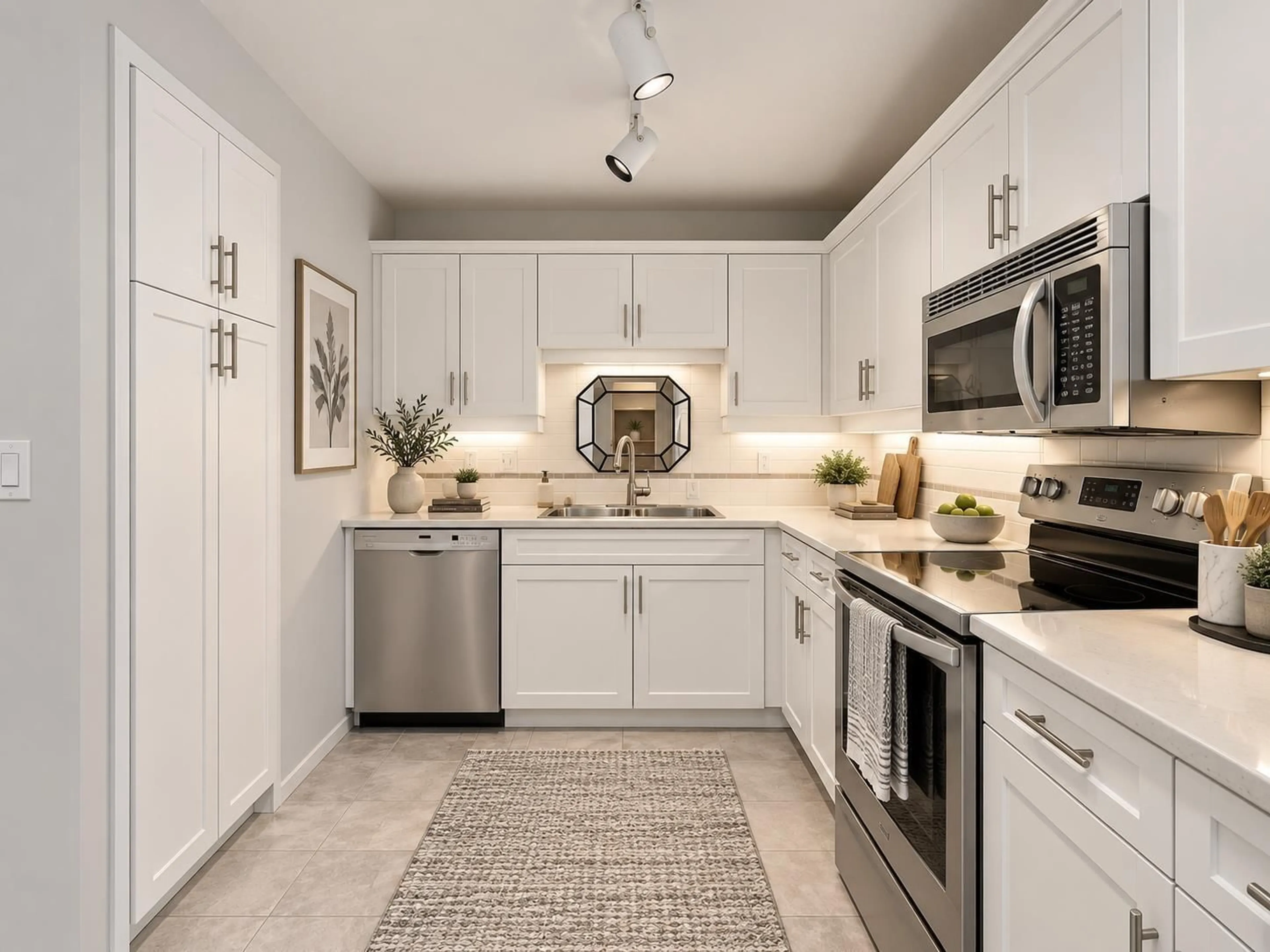 Open concept kitchen, ceramic/tile floor for 104 - 20217 MICHAUD CRESCENT, Langley British Columbia V3A8L1