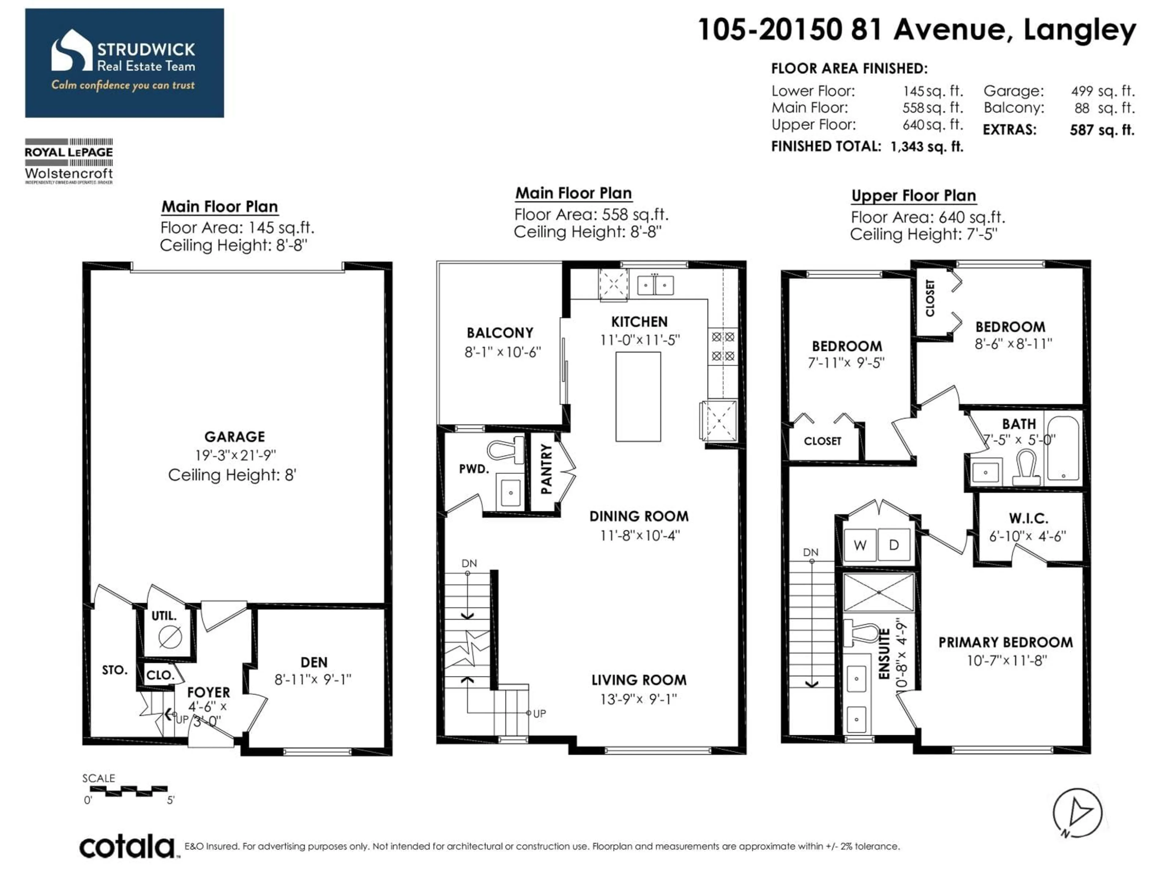 Floor plan for 105 - 20150 81 AVENUE, Langley British Columbia V2Y3L8
