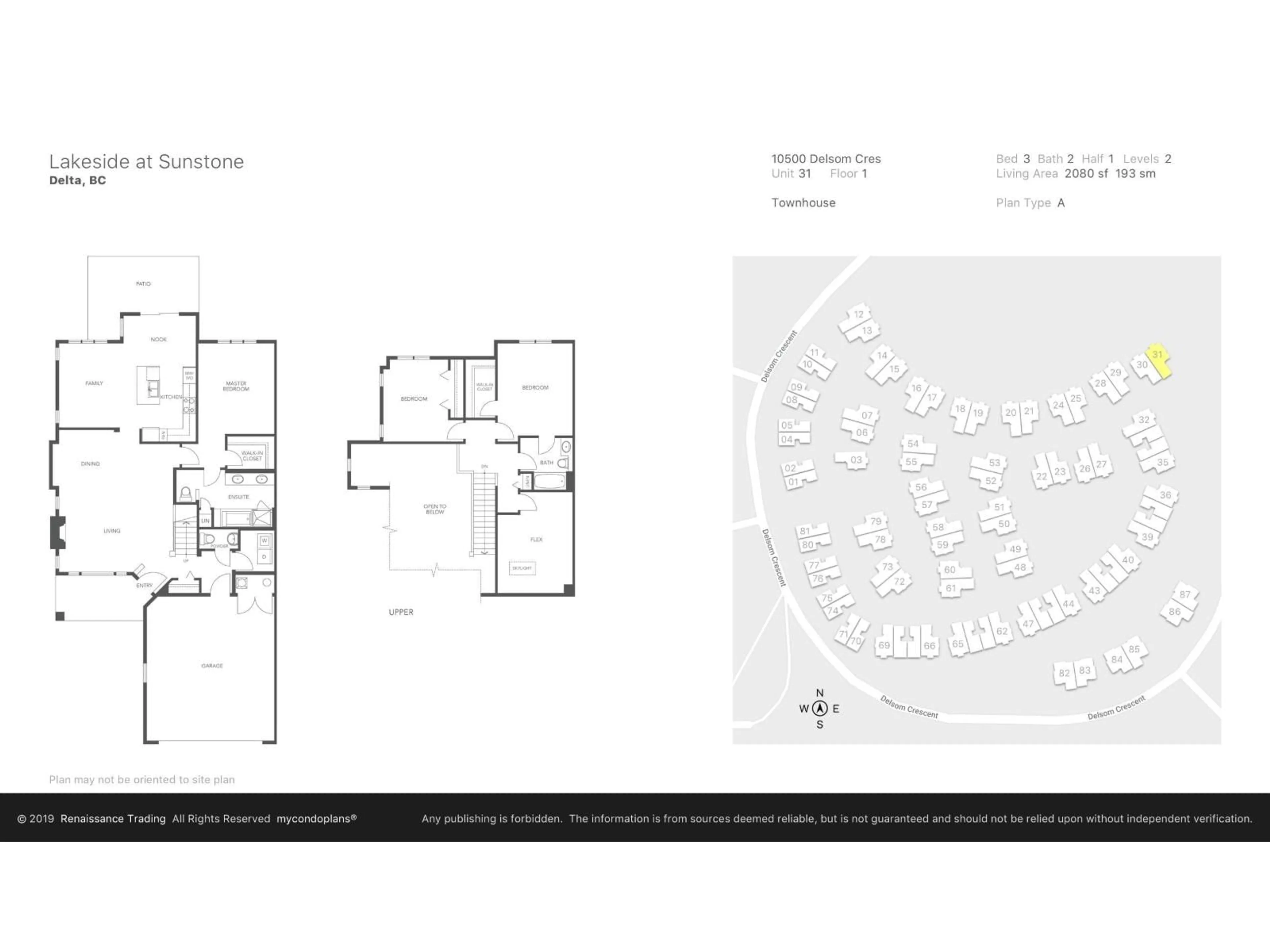 Floor plan for 31 - 10500 DELSOM CRESCENT, Delta British Columbia V4C0C3
