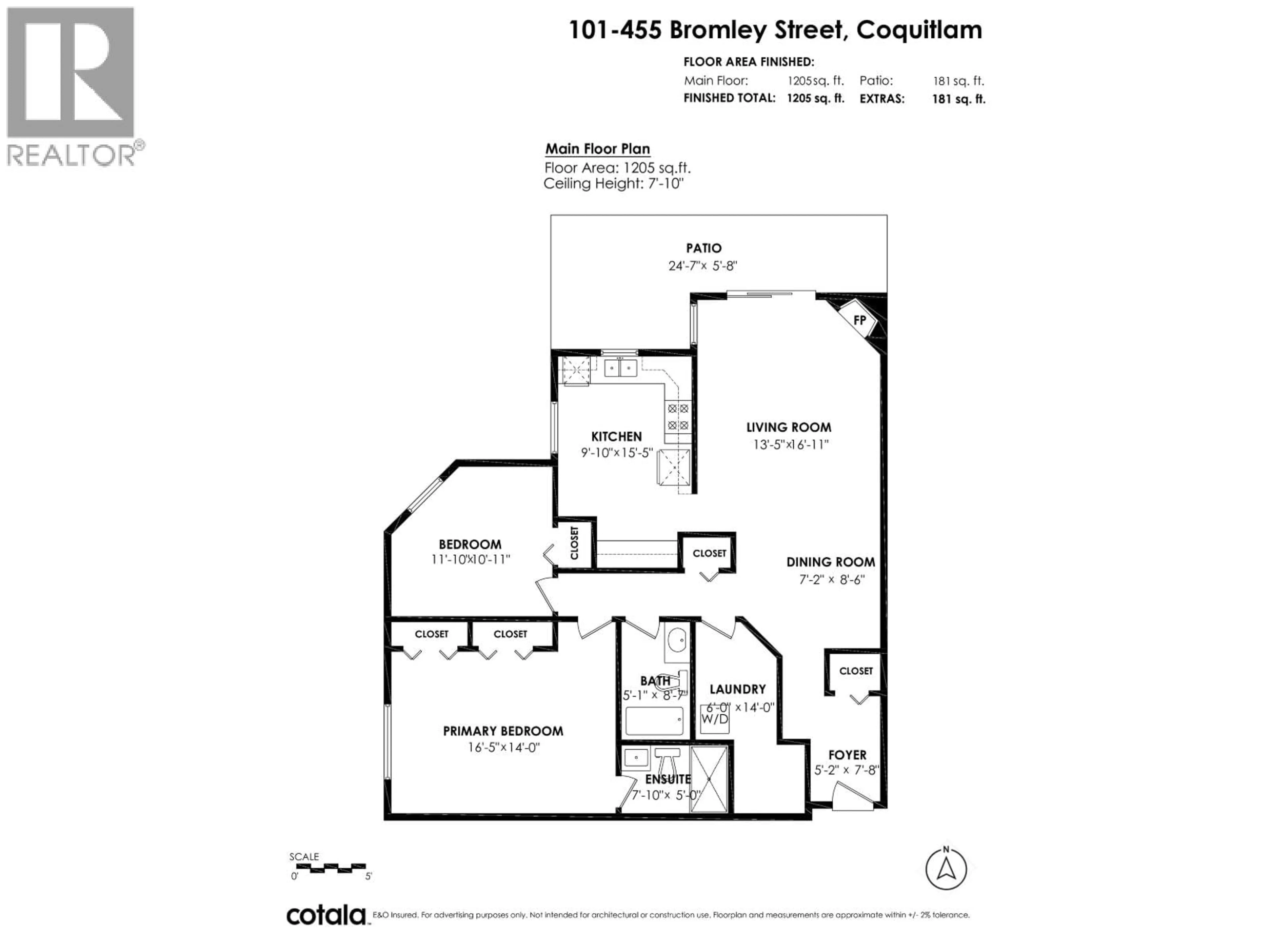 Floor plan for 101 - 455 BROMLEY STREET, Coquitlam British Columbia V3K6N7