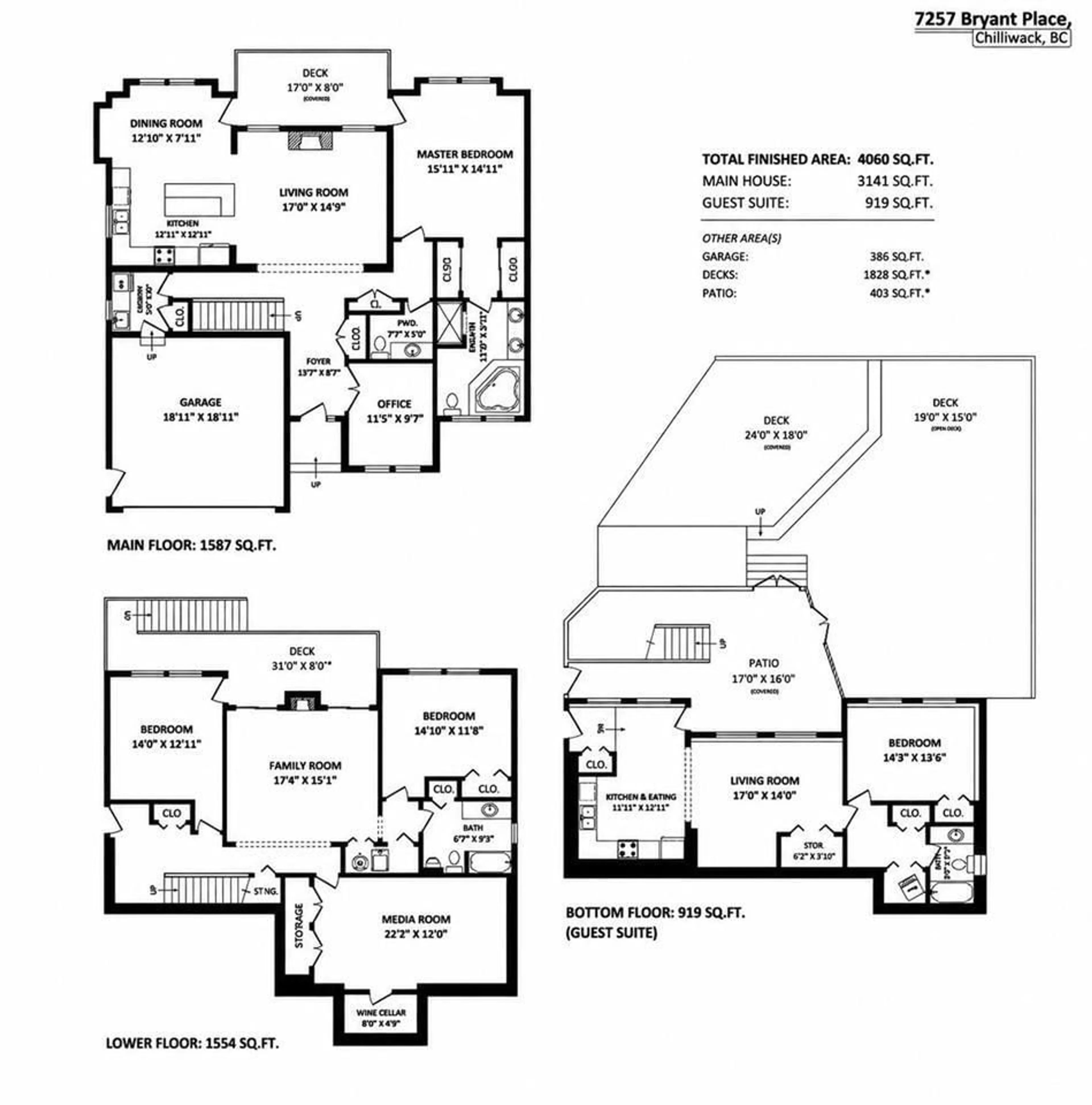 Floor plan for 7257 BRYANT PLACE, Chilliwack British Columbia V4Z1K4