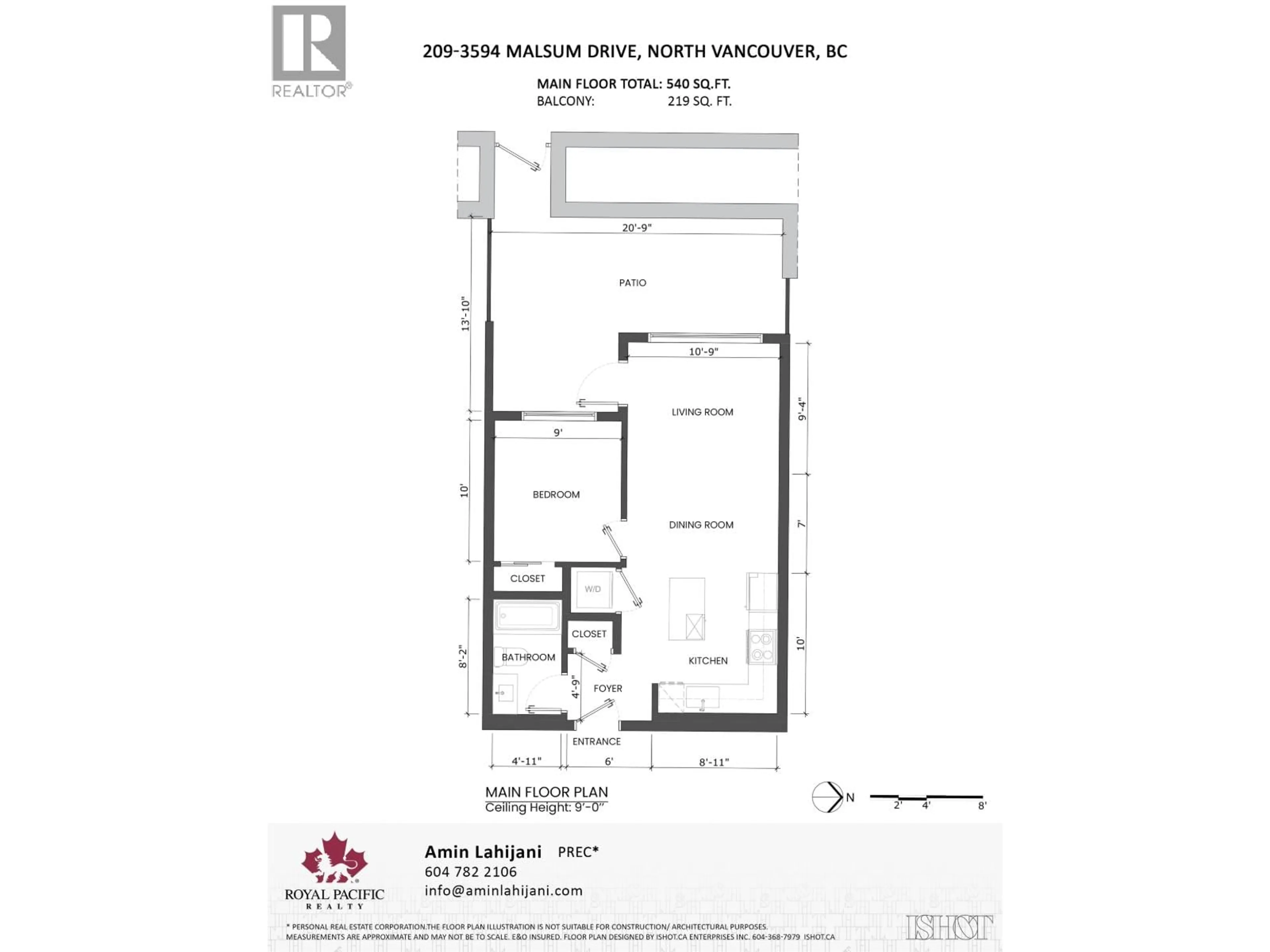 Floor plan for 209 - 3594 MALSUM DRIVE, North Vancouver British Columbia V7G0B4