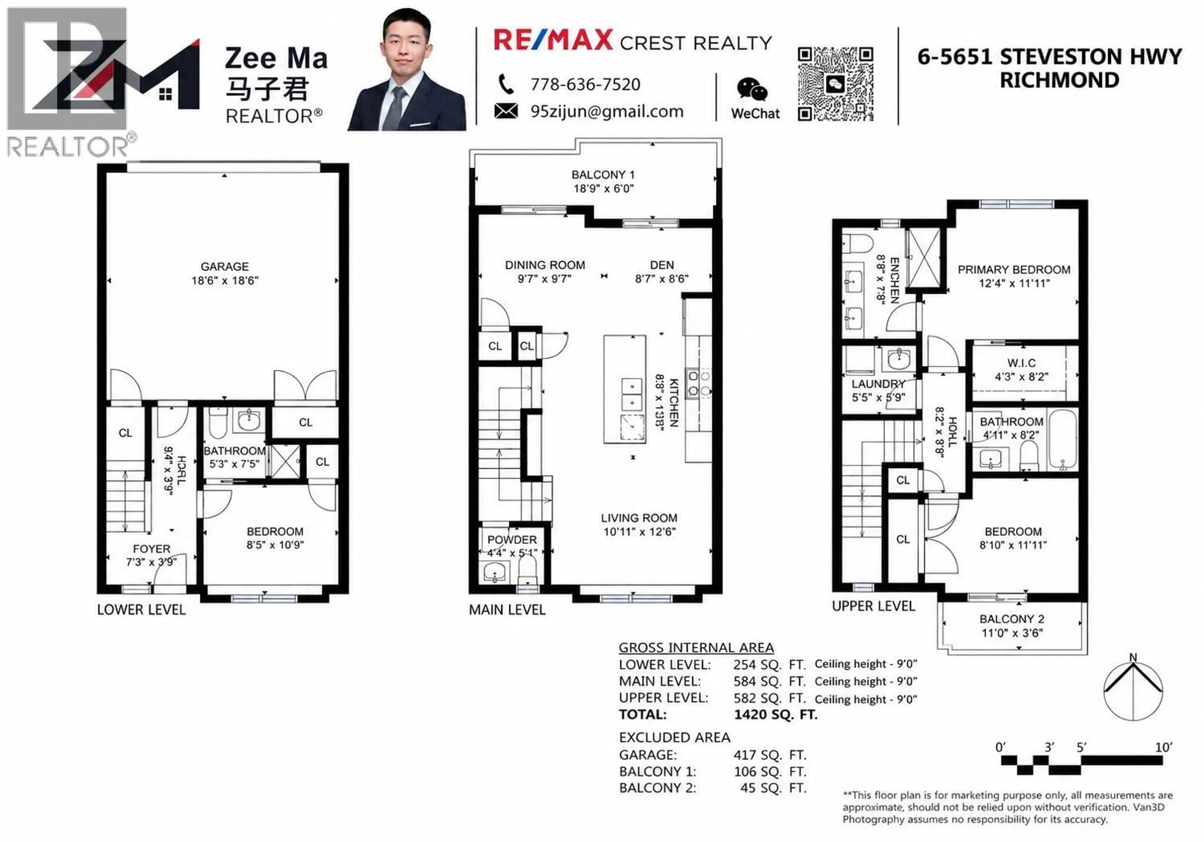 Floor plan for 6 - 5651 STEVESTON HIGHWAY, Richmond British Columbia V7E0C5