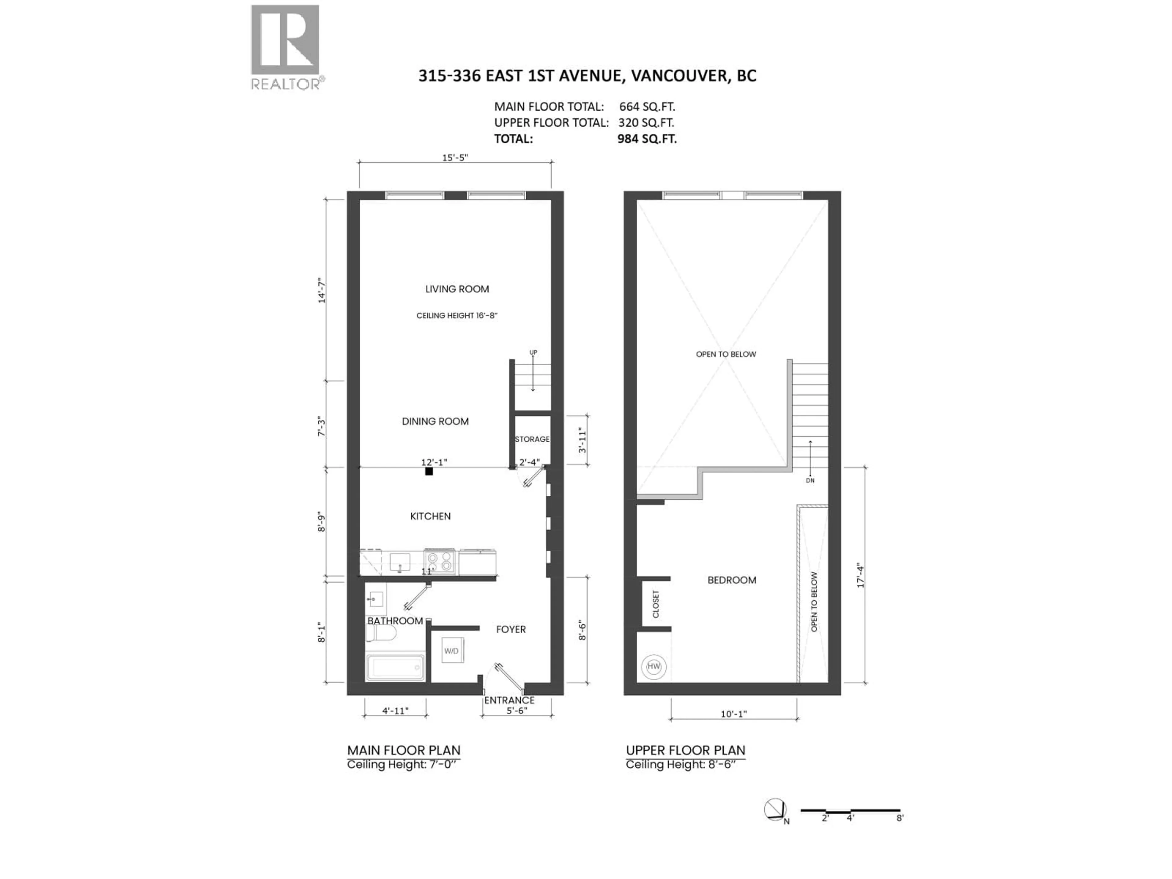 Floor plan for 315 - 336 1ST AVENUE, Vancouver British Columbia V5T4R6