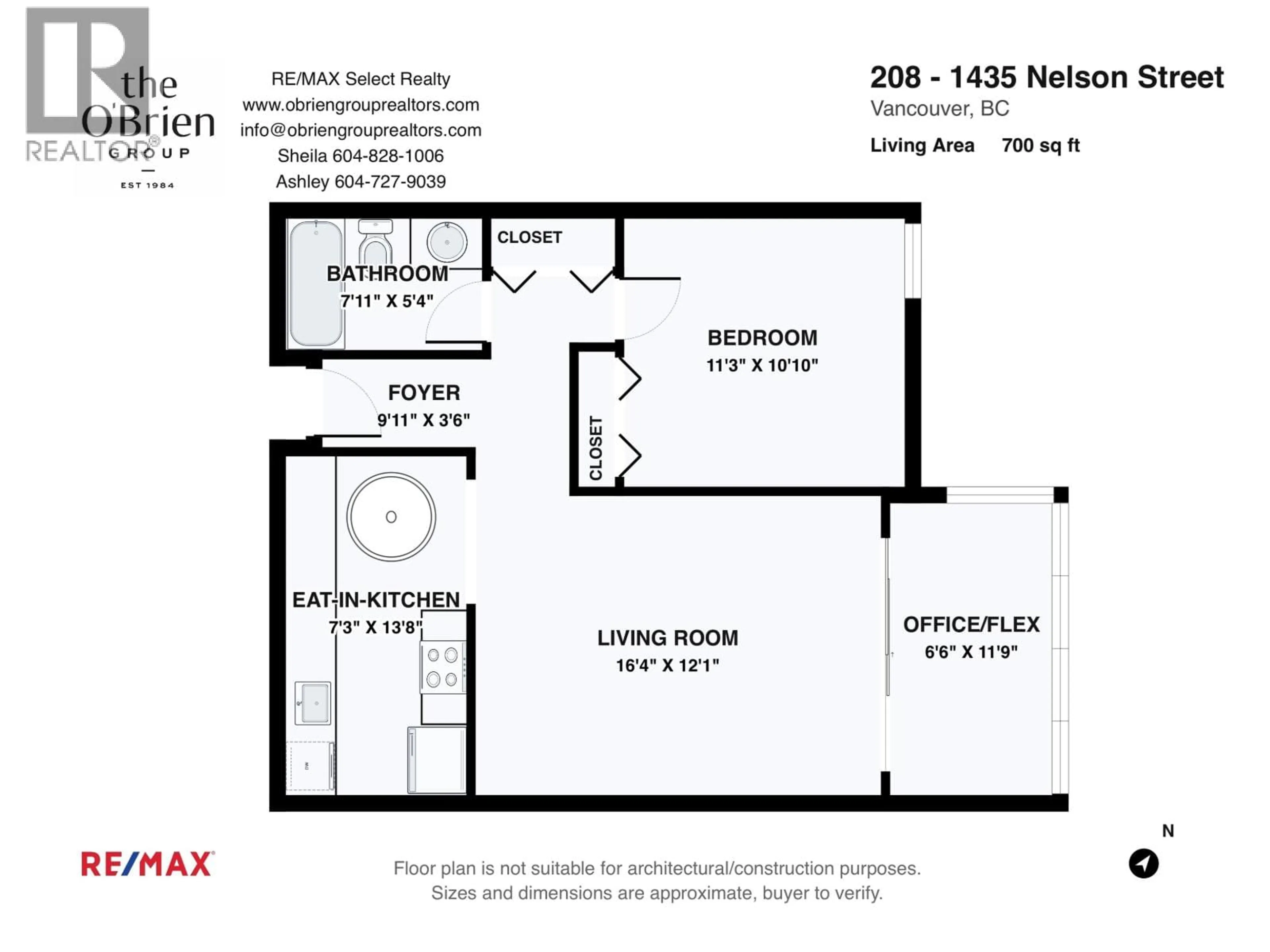 Floor plan for 208 - 1435 NELSON STREET, Vancouver British Columbia V6G2Z3