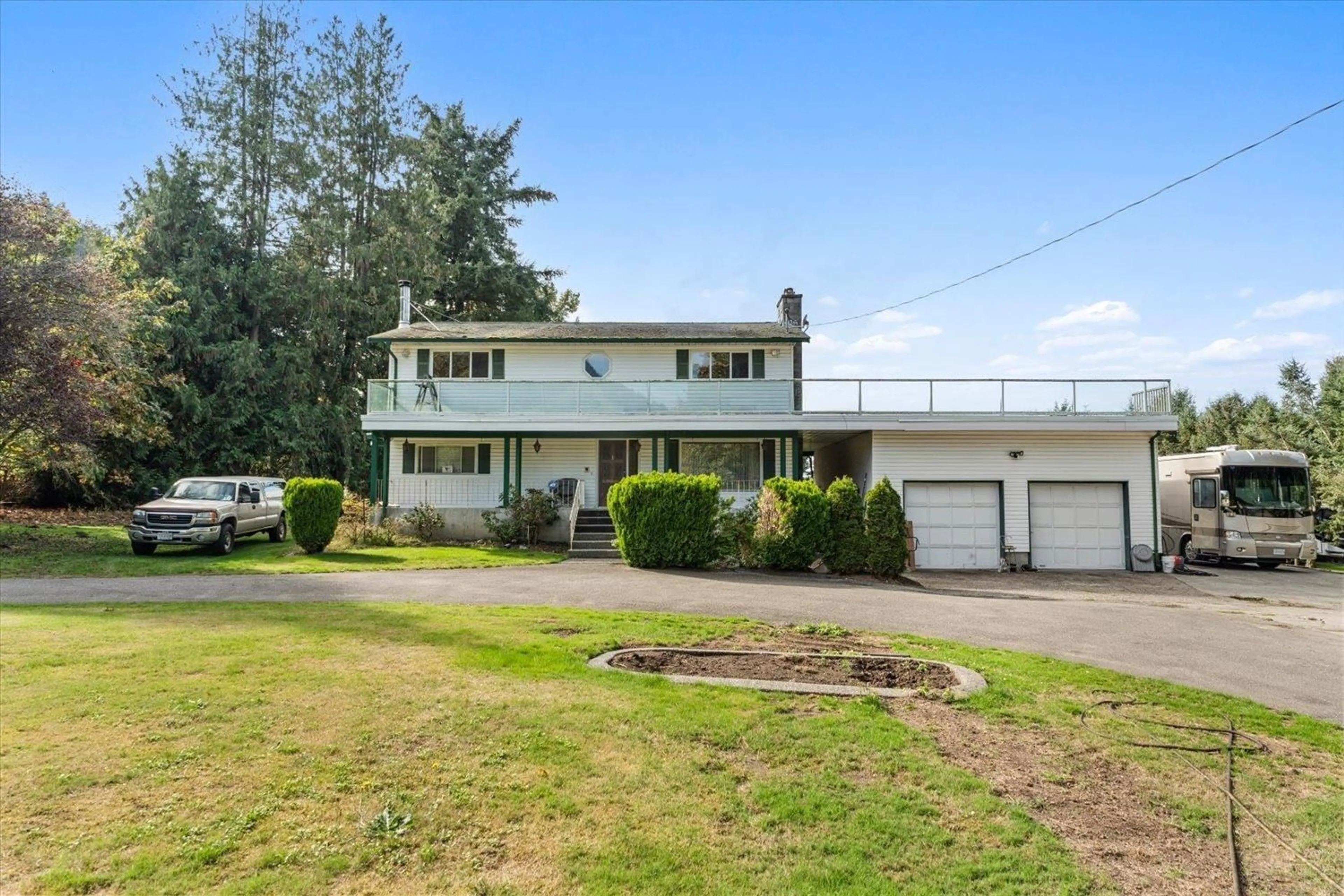 A pic from outside/outdoor area/front of a property/back of a property/a pic from drone, water/lake/river/ocean view for 42111 RATZLAFF ROAD, Yarrow British Columbia V2R5J6