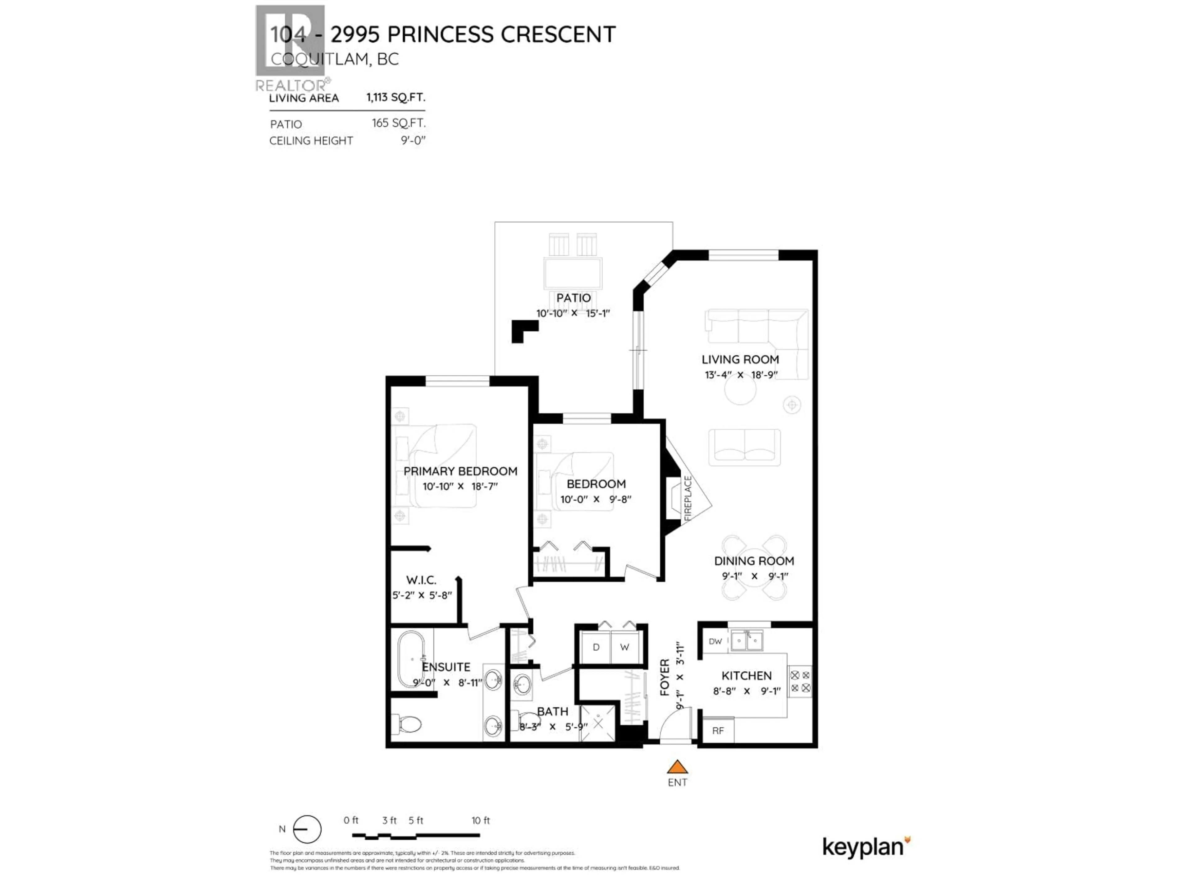 Floor plan for 104 - 2995 PRINCESS CRESCENT, Coquitlam British Columbia V3B7N1