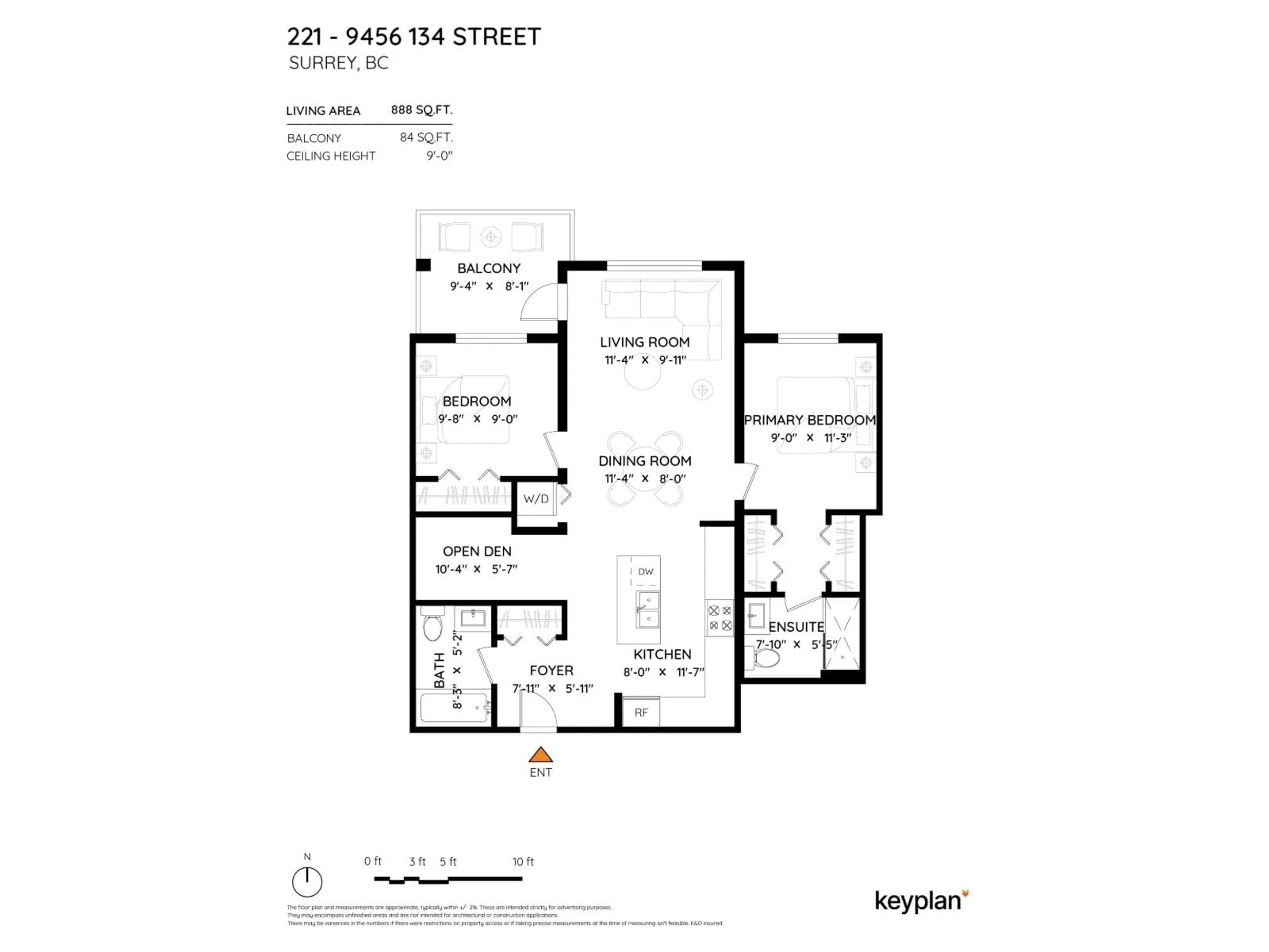 Floor plan for 221 - 9456 134 STREET, Surrey British Columbia V3V0G8