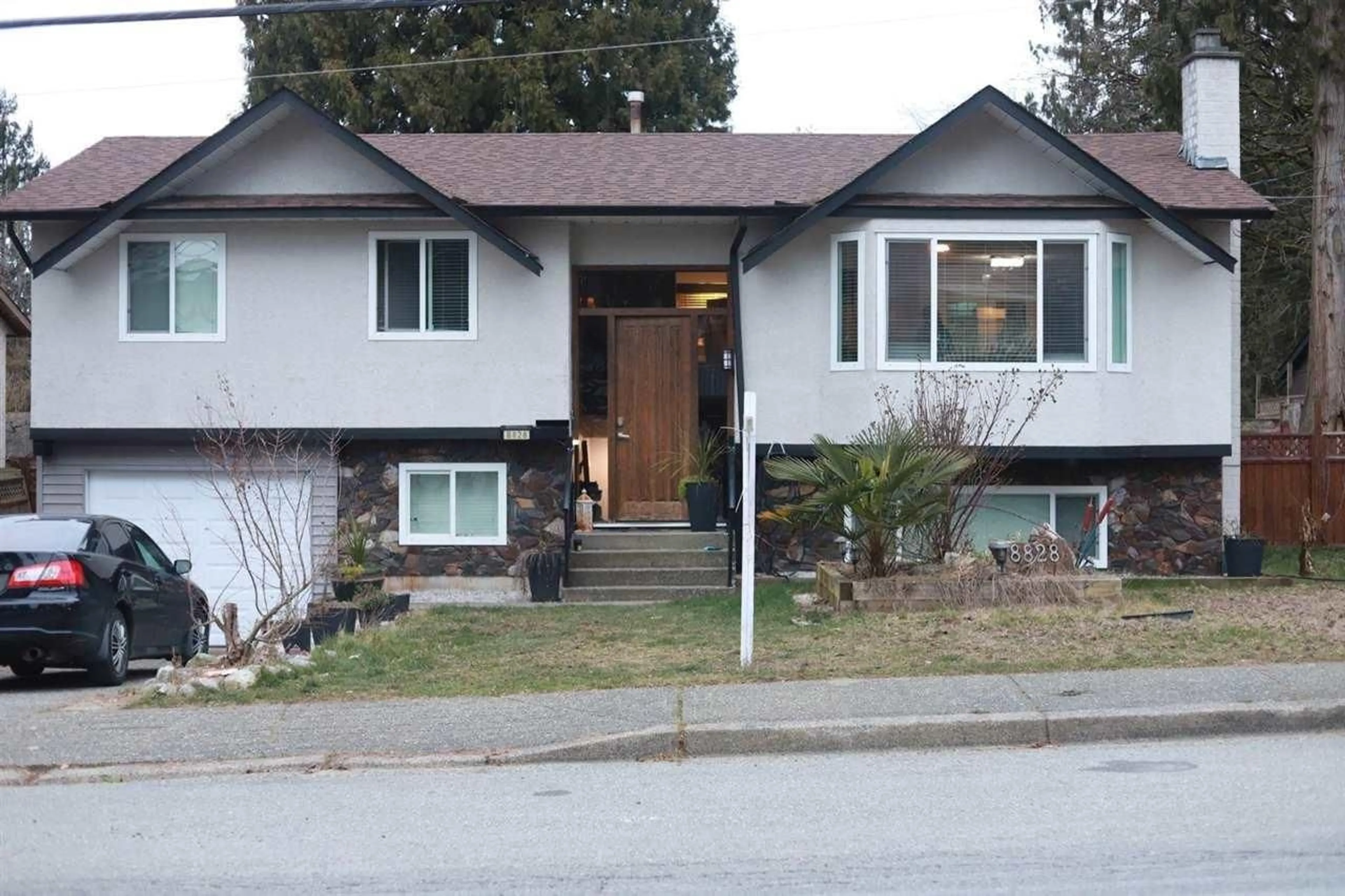 Home with vinyl exterior material, street for 8828 BROOKE ROAD, Delta British Columbia V4C4G4