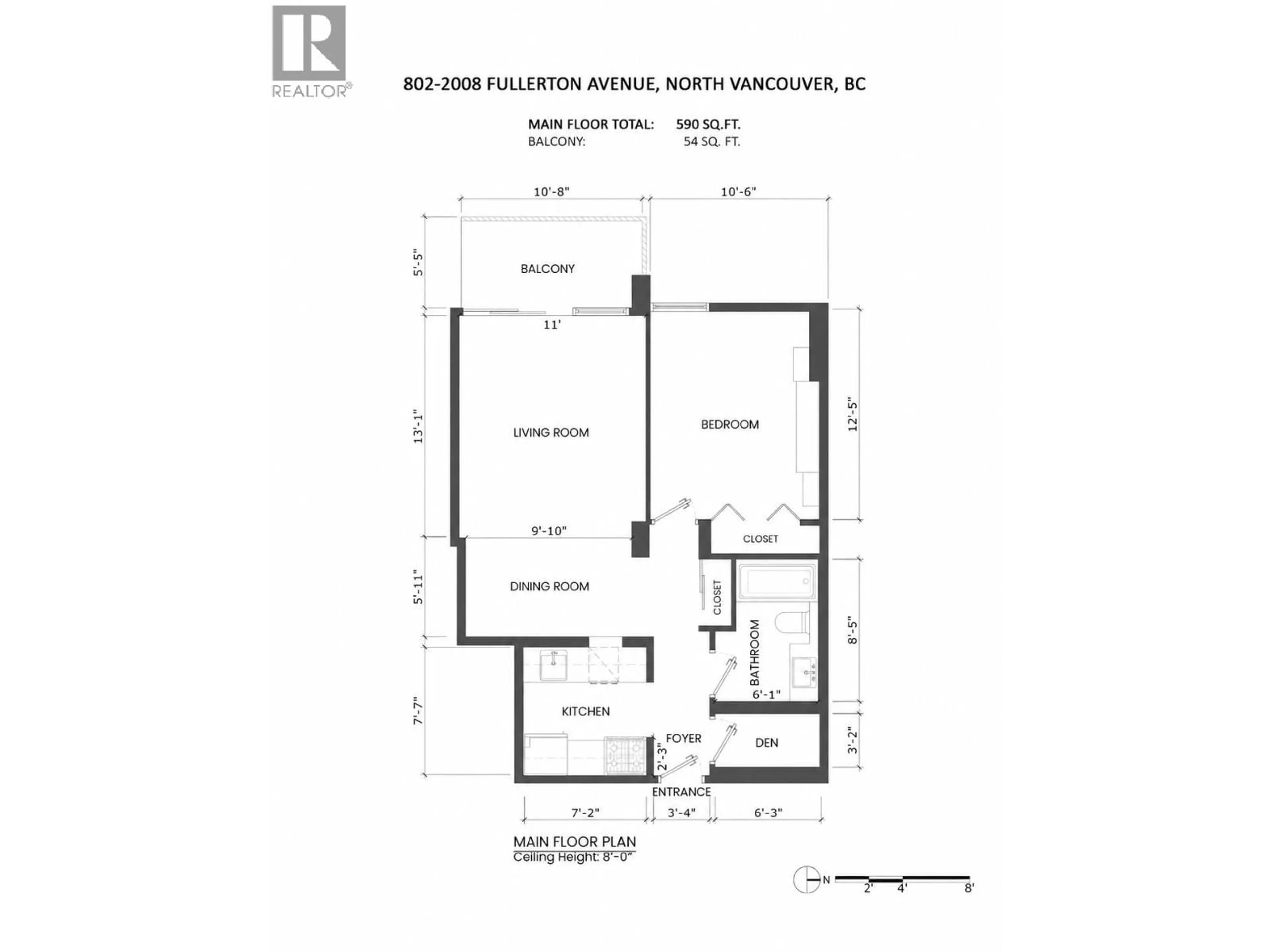 Floor plan for 802 - 2008 FULLERTON AVENUE, North Vancouver British Columbia V7P3G7