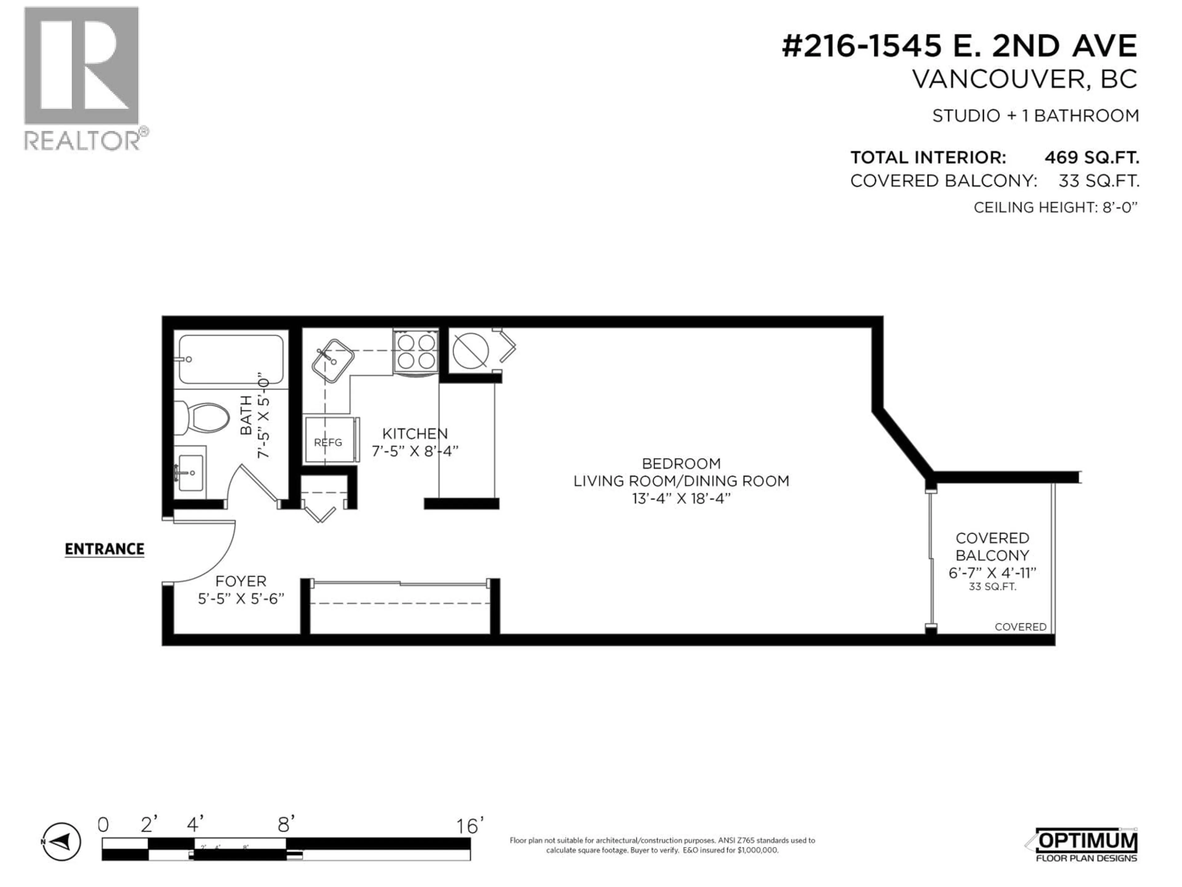 Floor plan for 216 - 1545 2ND AVENUE, Vancouver British Columbia V5N1C8