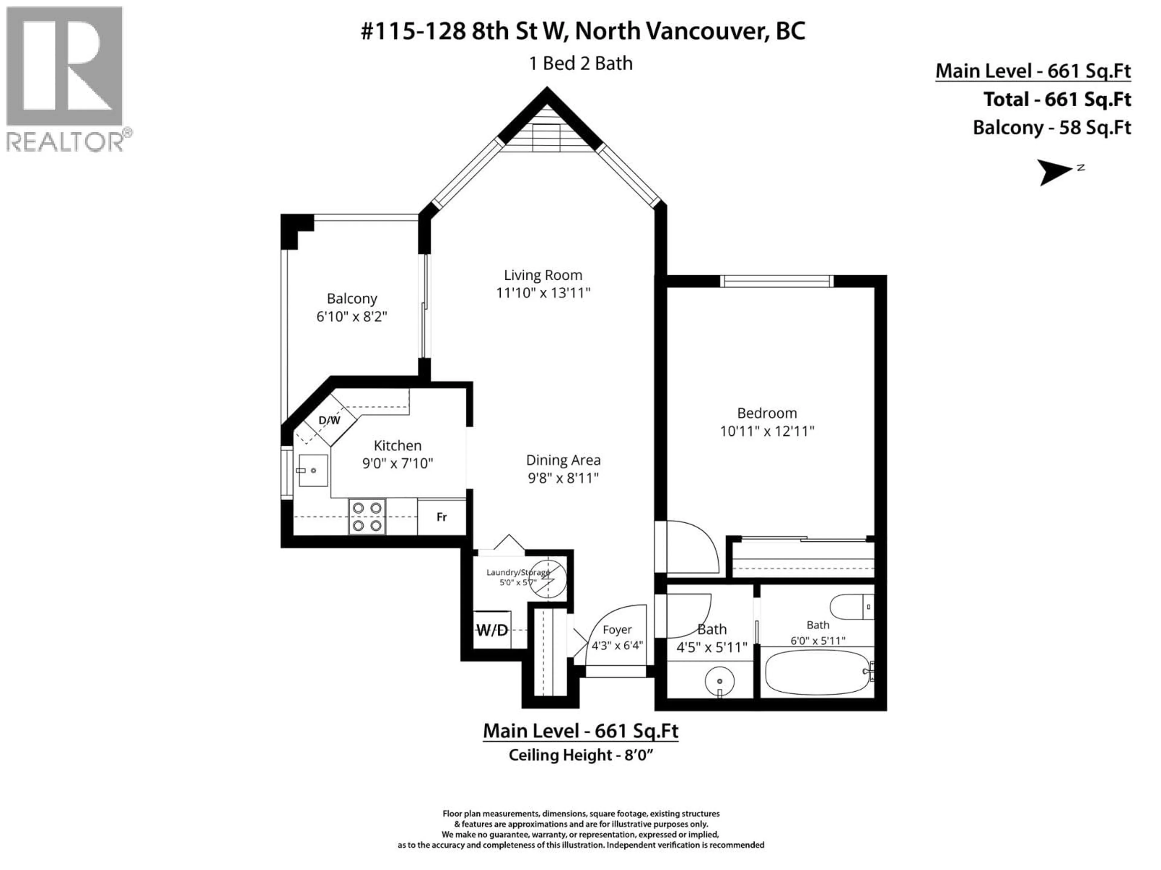 Floor plan for 115 - 128 8TH STREET, North Vancouver British Columbia V7M3M1