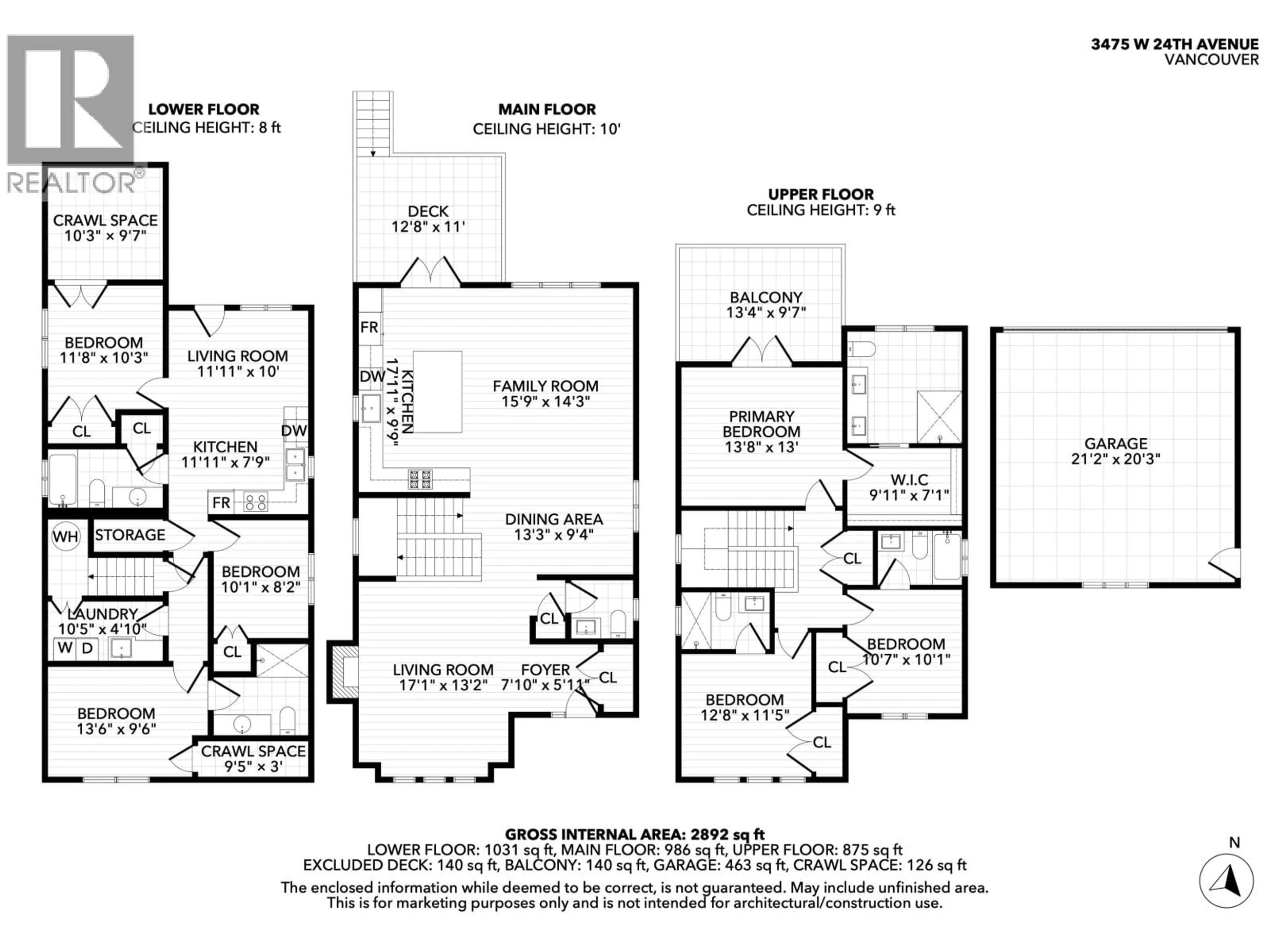 Floor plan for 3475 24TH AVENUE, Vancouver British Columbia V6S1L3
