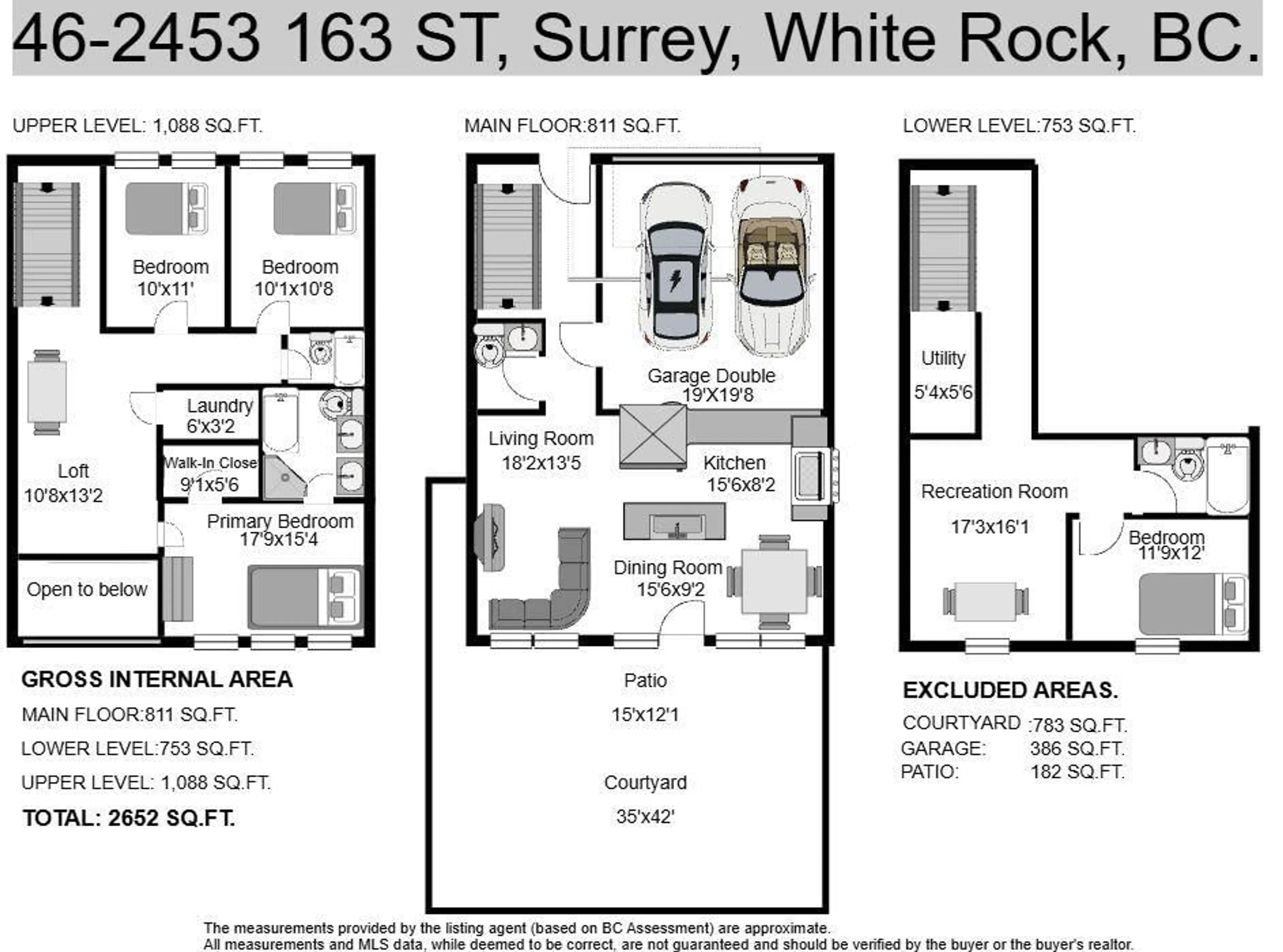 Floor plan for 46 - 2453 163 STREET, Surrey British Columbia V3Z8N6