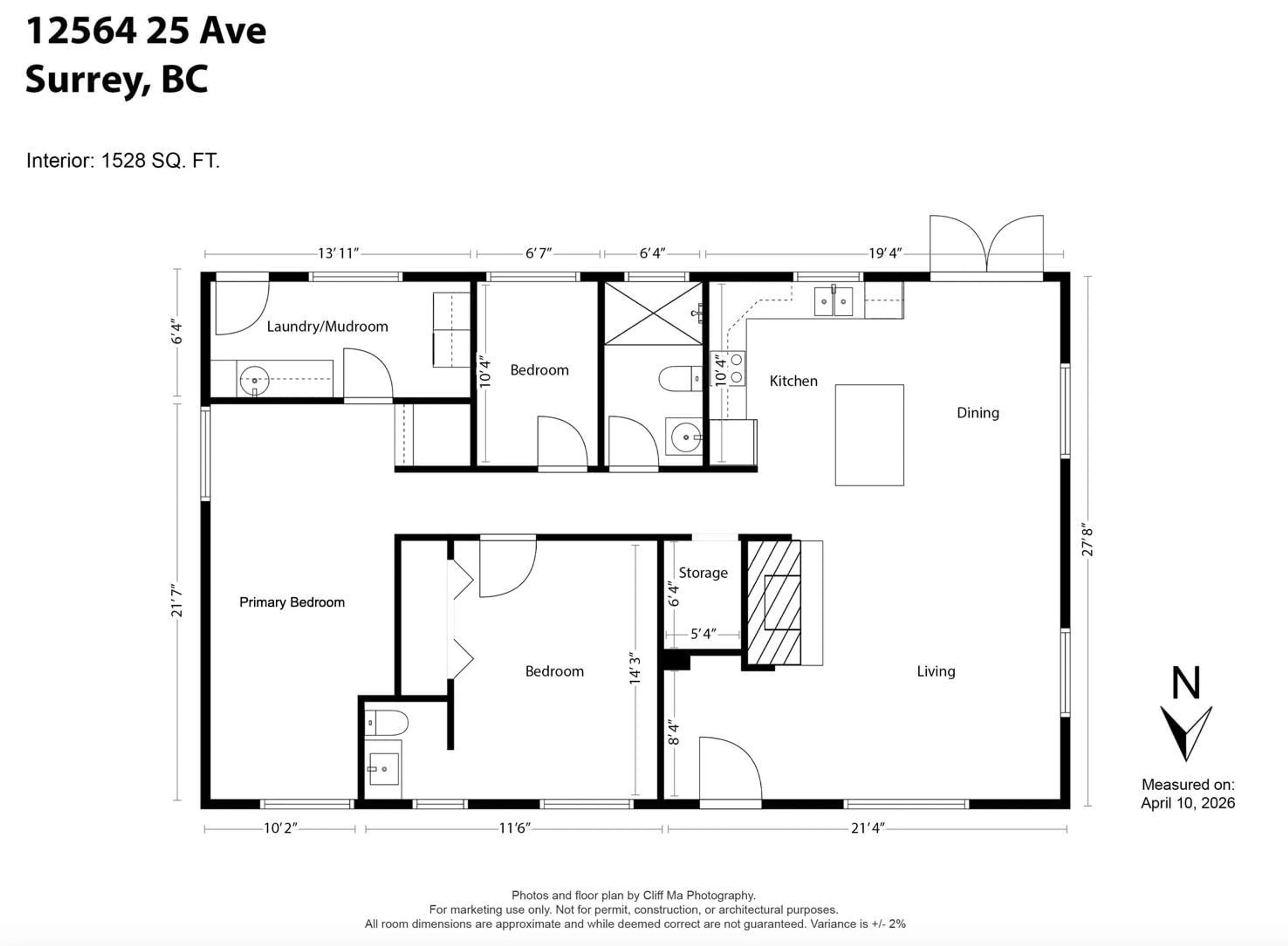 Floor plan for 12564 25 AVENUE, Surrey British Columbia V4A2K3