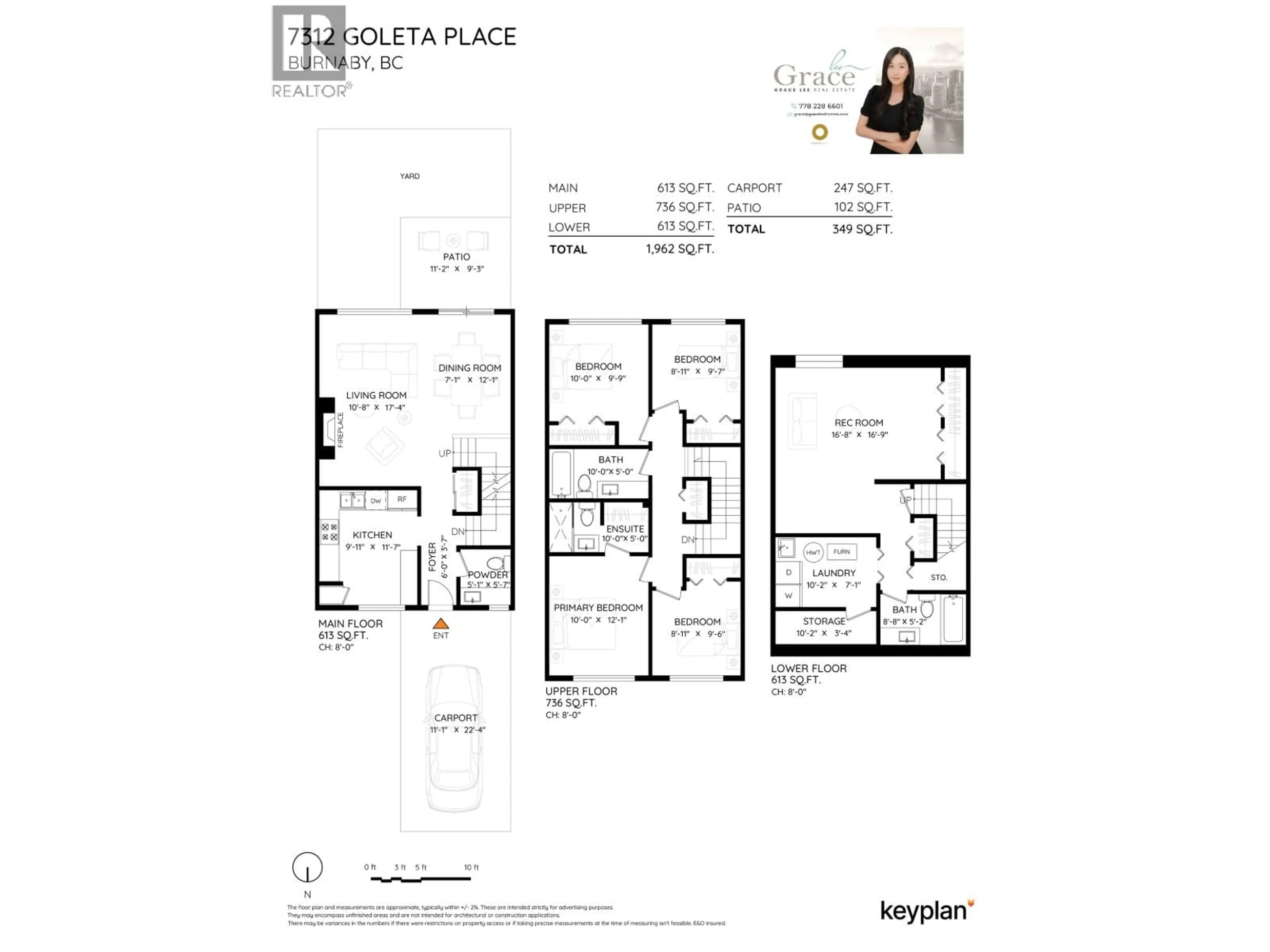 Floor plan for 7312 GOLETA PLACE, Burnaby British Columbia V5A1S9