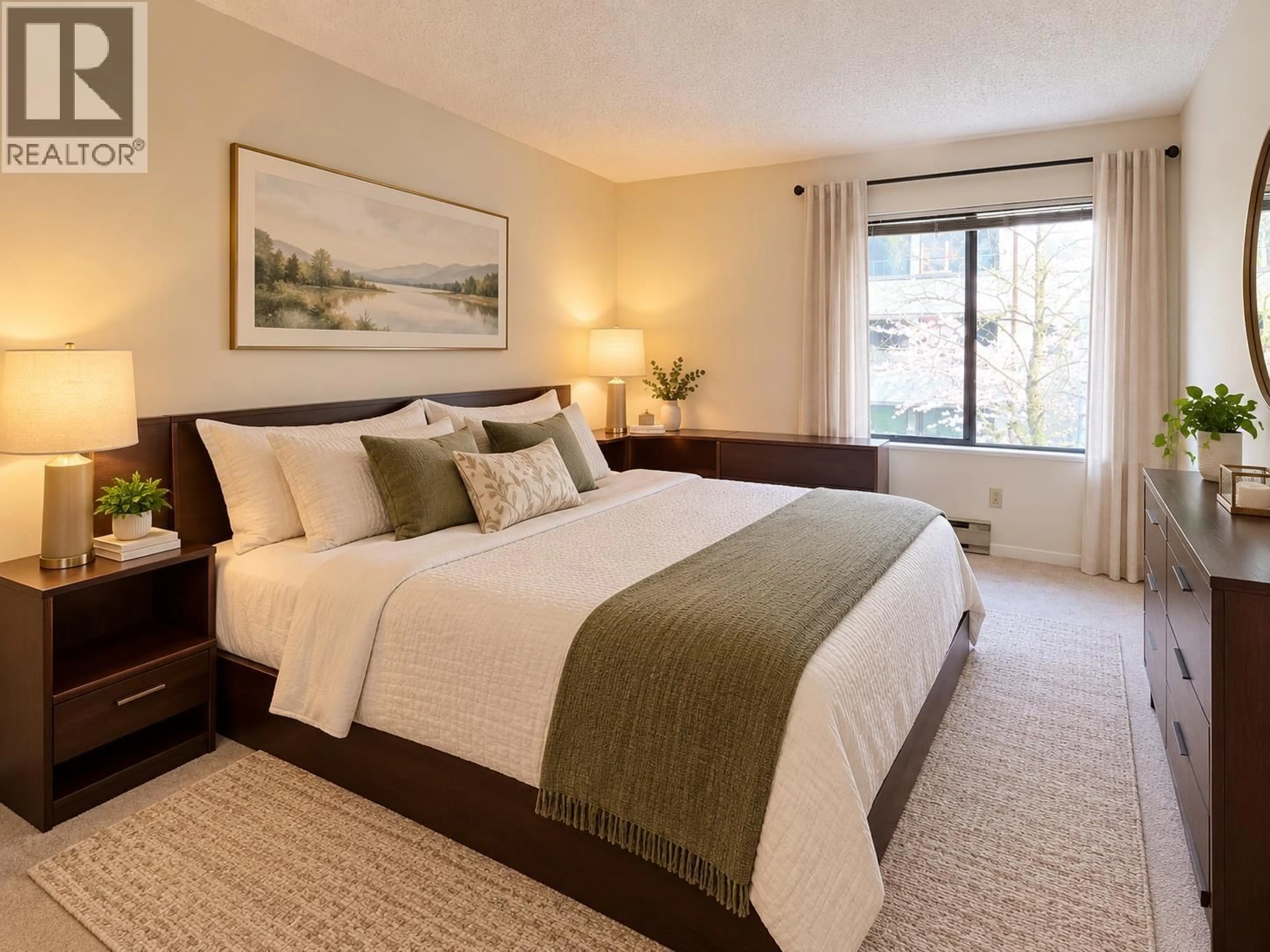 Bedroom with bed, carpet floor for 216 - 8400 ACKROYD ROAD, Richmond British Columbia V6X3E8