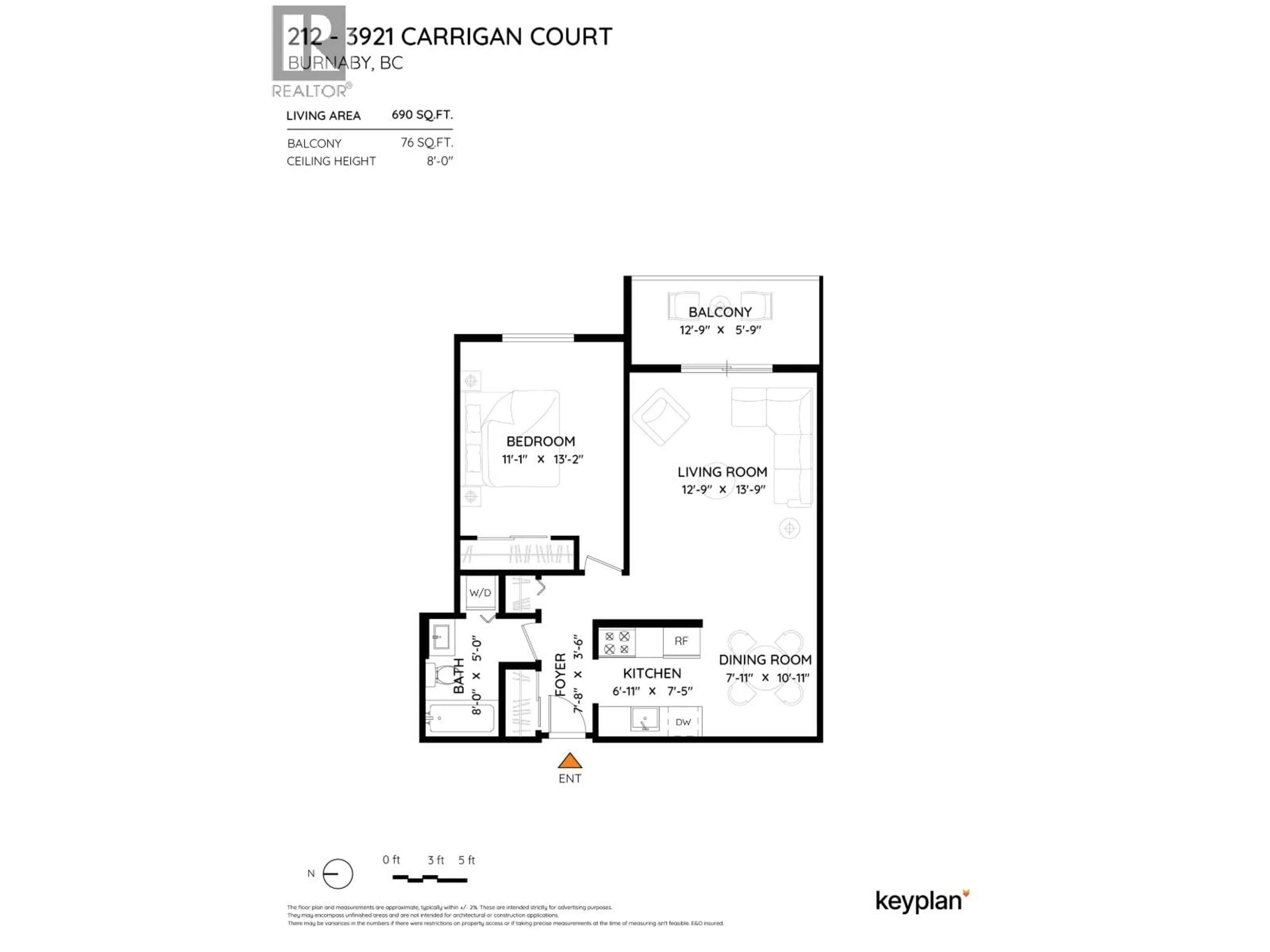 Floor plan for 212 - 3921 CARRIGAN COURT, Burnaby British Columbia V3N4J7