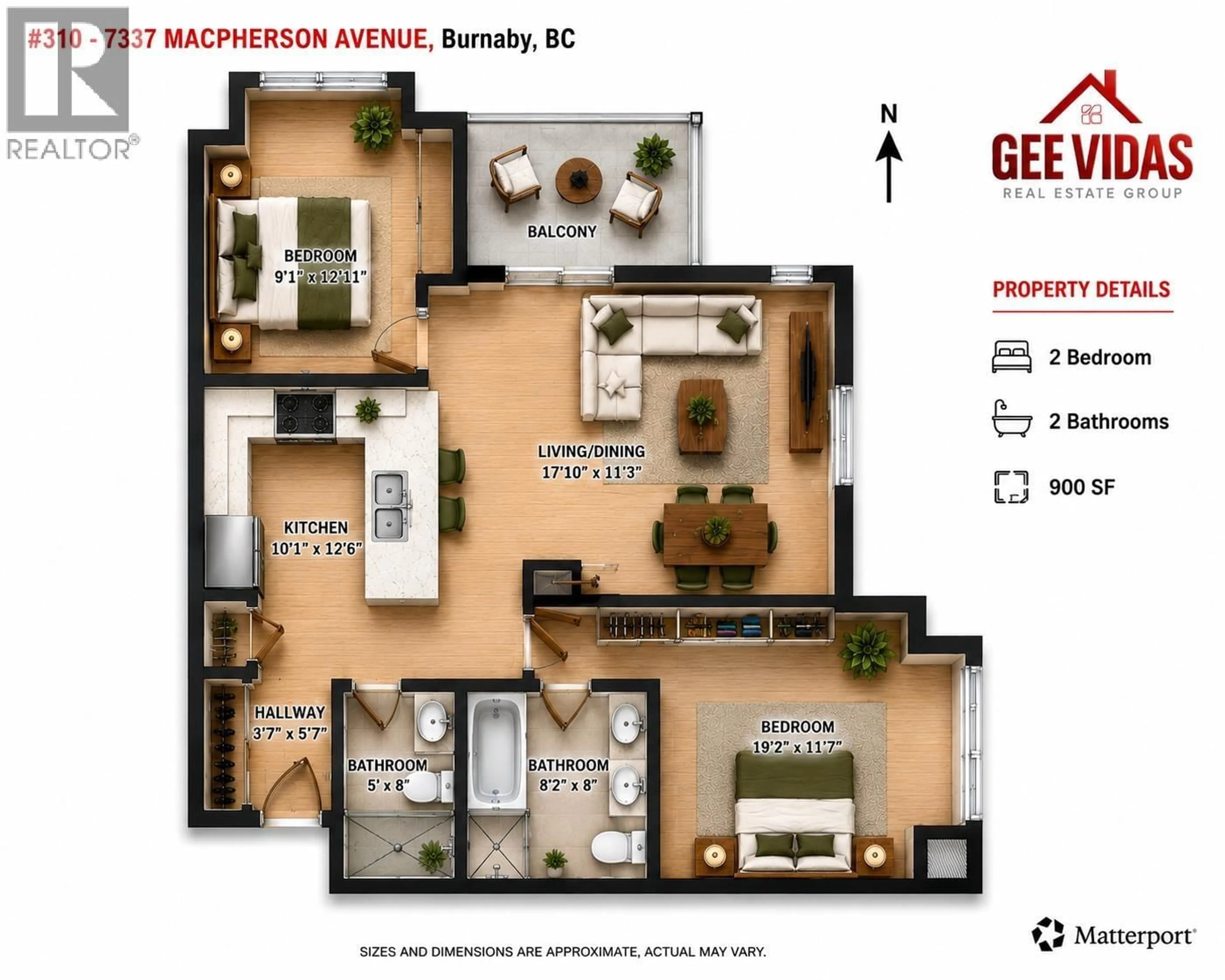 Floor plan for 310 - 7337 MACPHERSON AVENUE, Burnaby British Columbia V5J0A9
