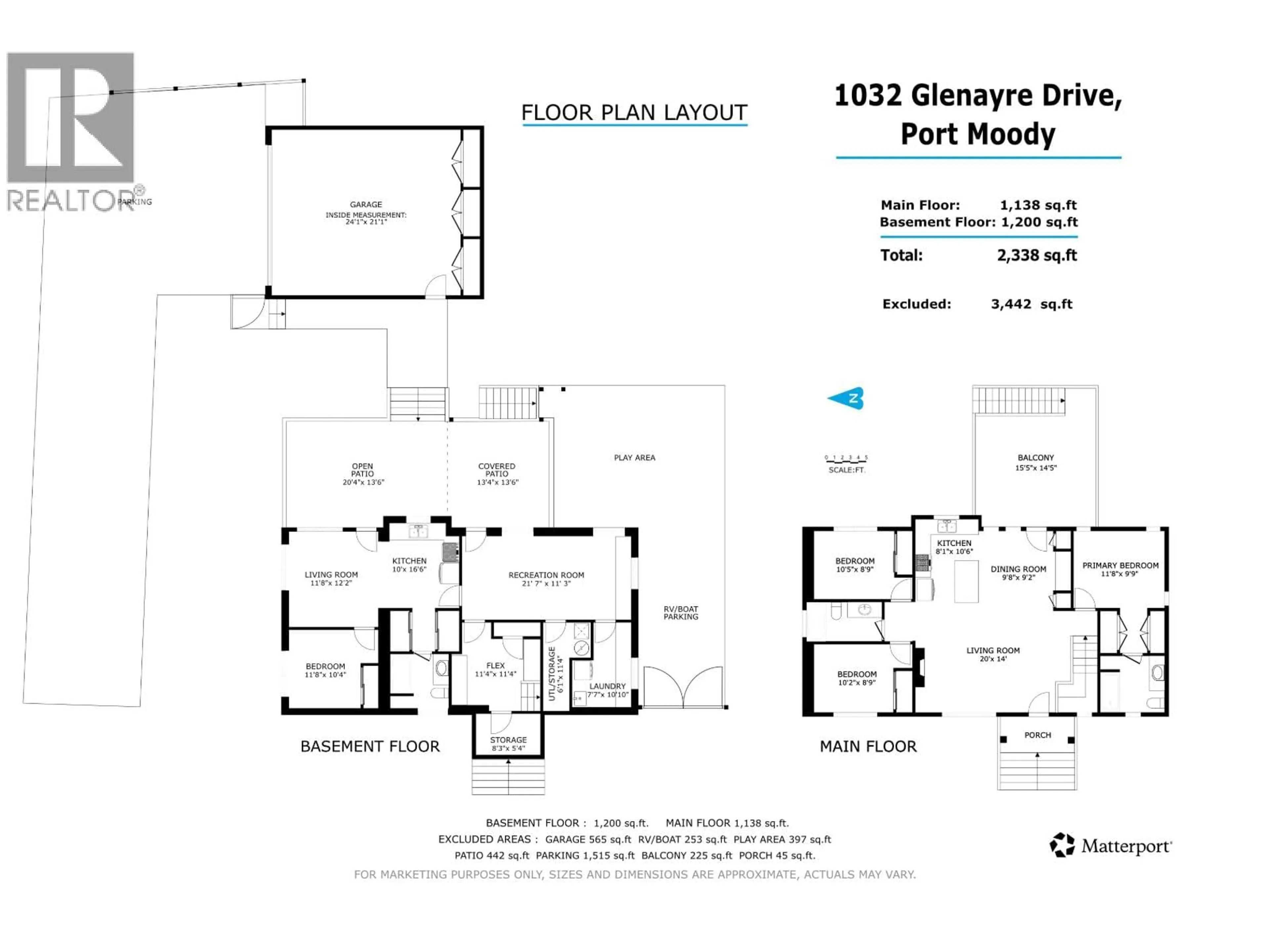 Floor plan for 1032 GLENAYRE DRIVE, Port Moody British Columbia V3H1J6