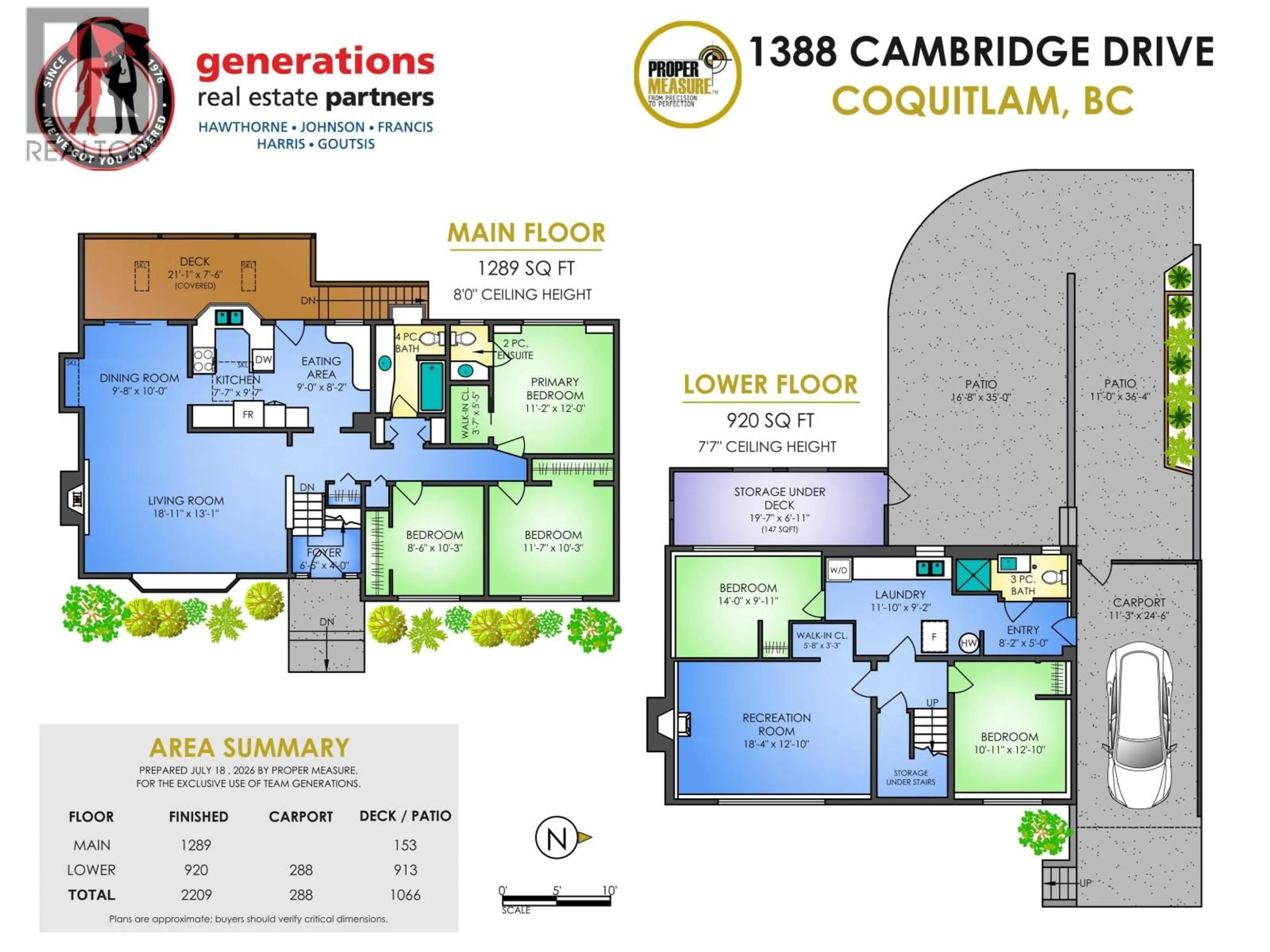 Floor plan for 1388 CAMBRIDGE DRIVE, Coquitlam British Columbia V3J2P7