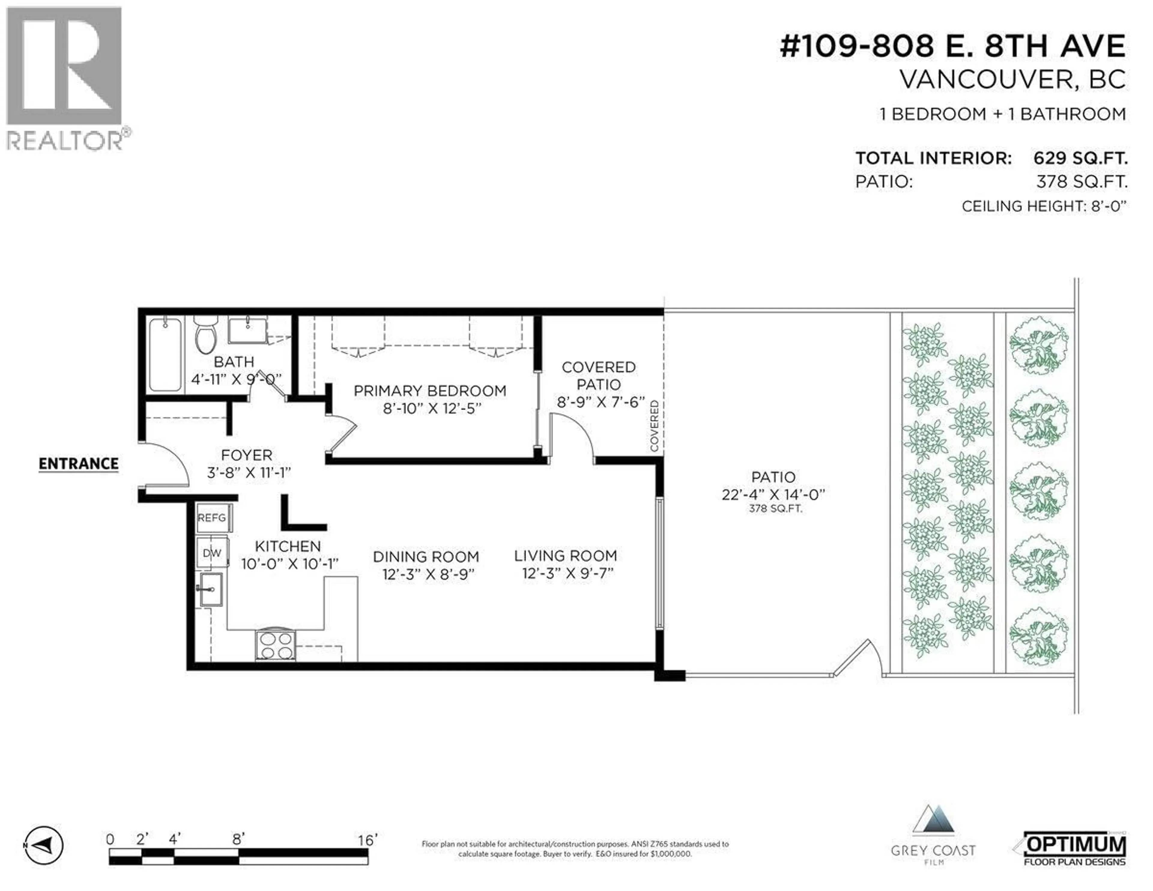 Floor plan for 109 - 808 8TH AVENUE, Vancouver British Columbia V5T1T5