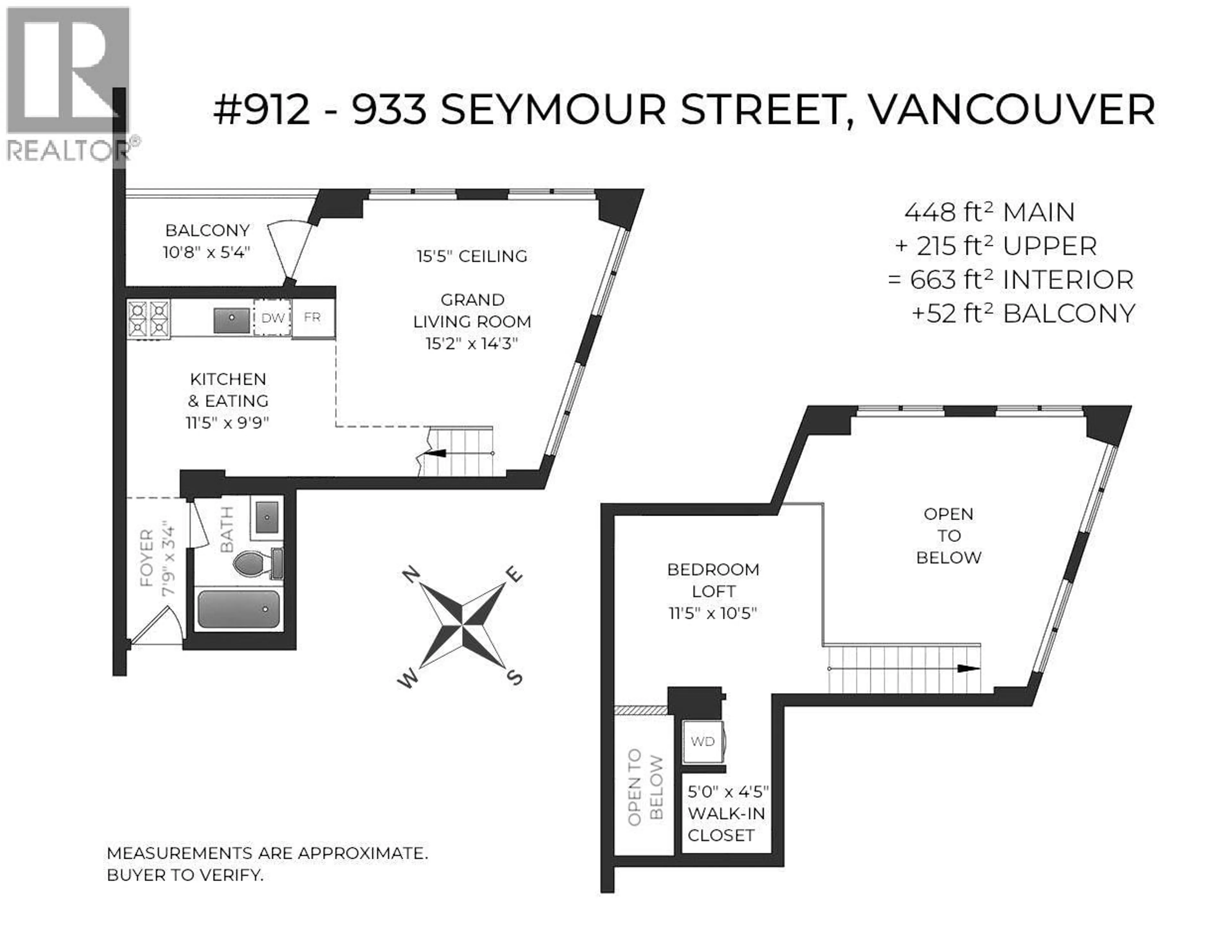 Floor plan for 912 - 933 SEYMOUR STREET, Vancouver British Columbia V6B6L6
