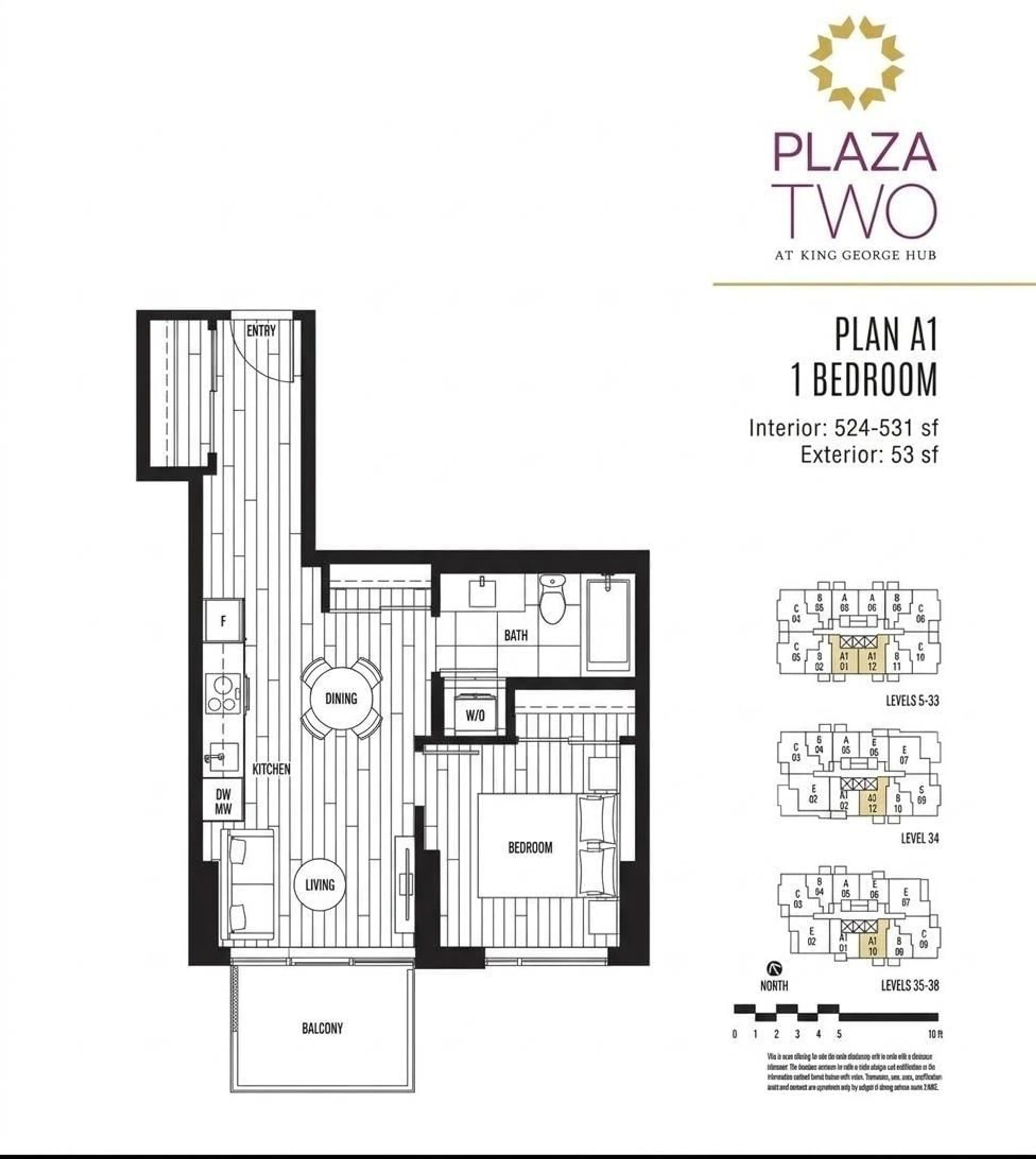 Floor plan for 901 - 13745 GEORGE JUNCTION, Surrey British Columbia V3T0V8