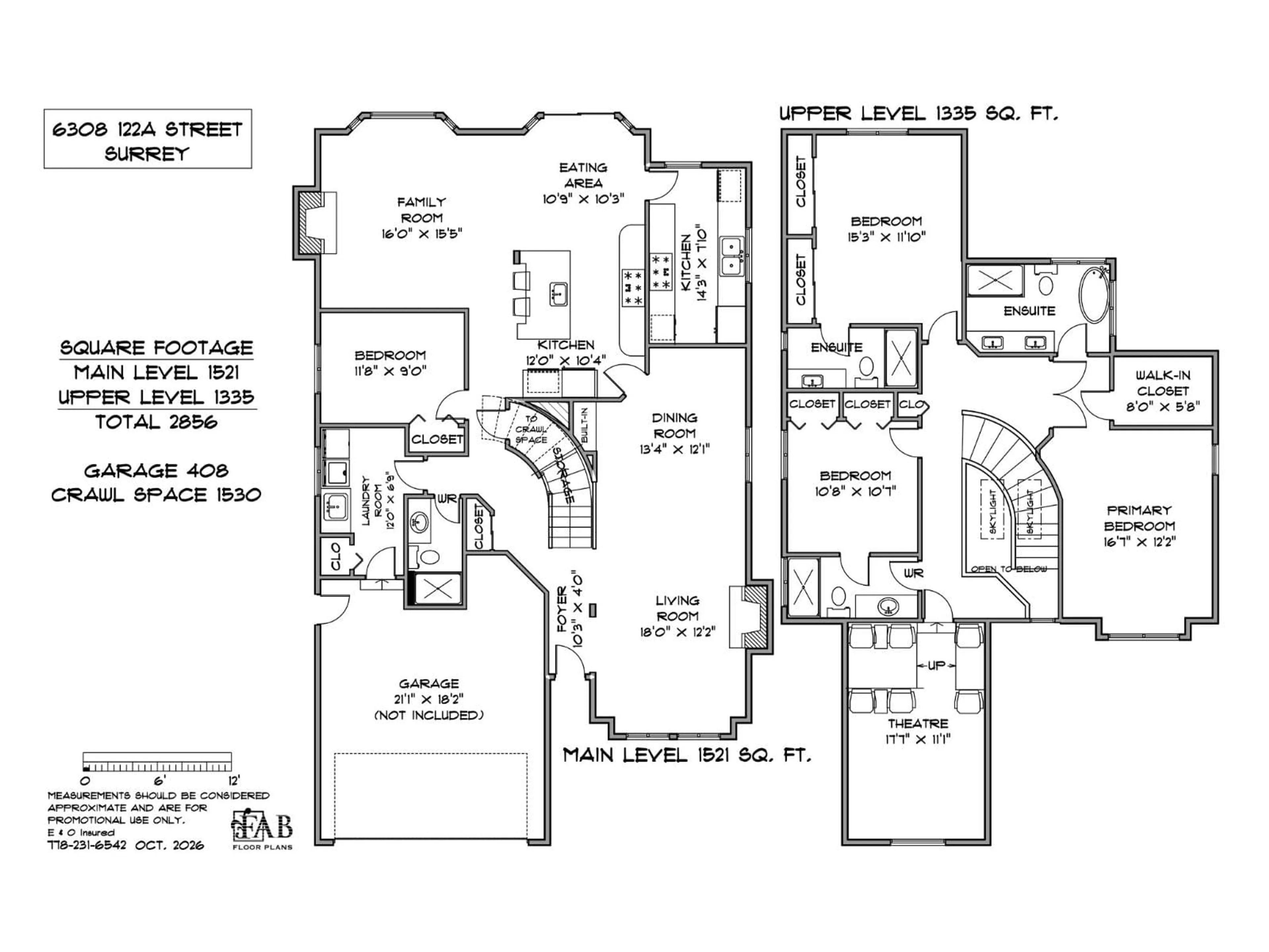 Floor plan for 6308 122A STREET, Surrey British Columbia V3X3G6
