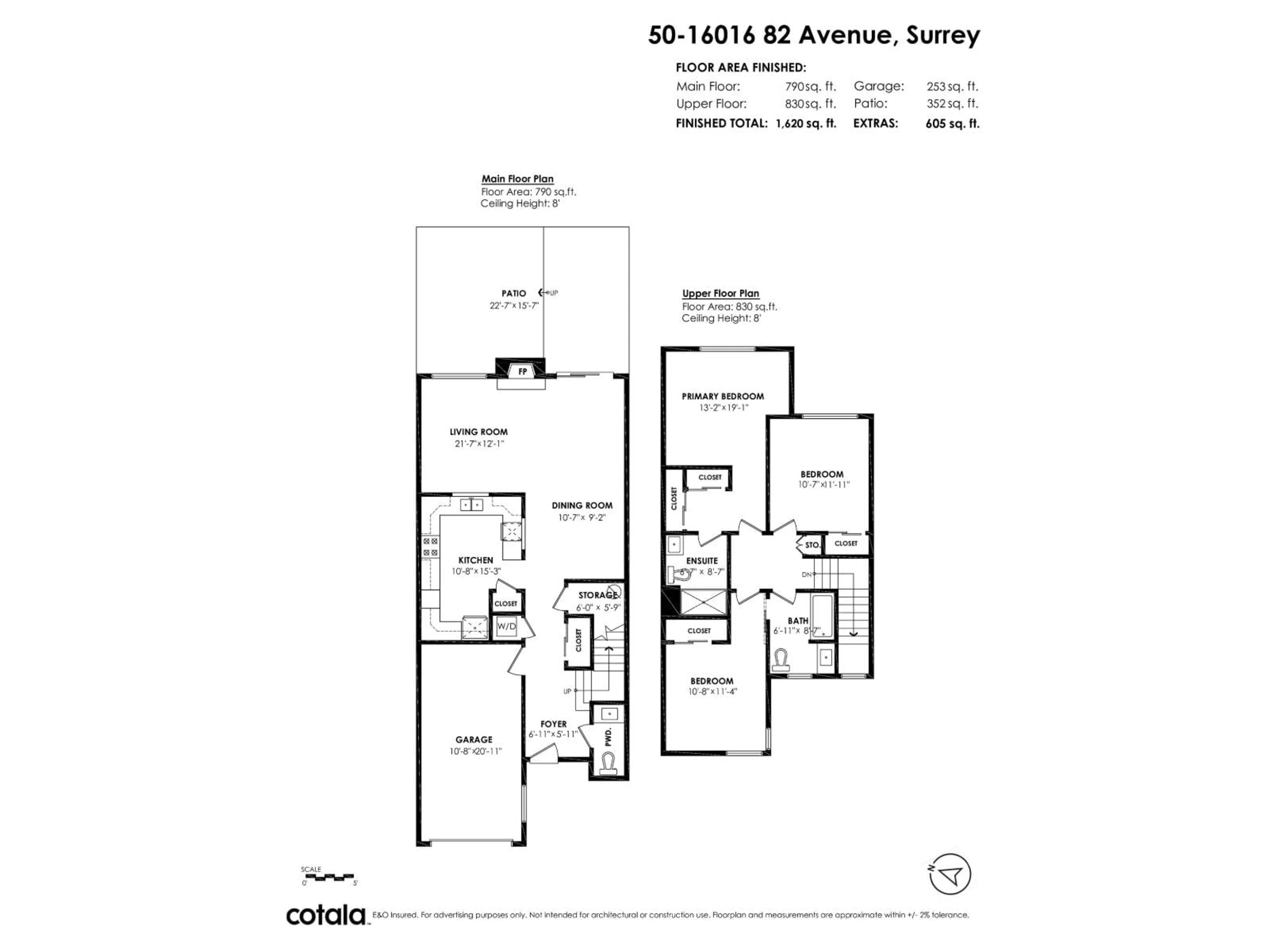 Floor plan for 50 - 16016 82 AVENUE, Surrey British Columbia V4N0N7