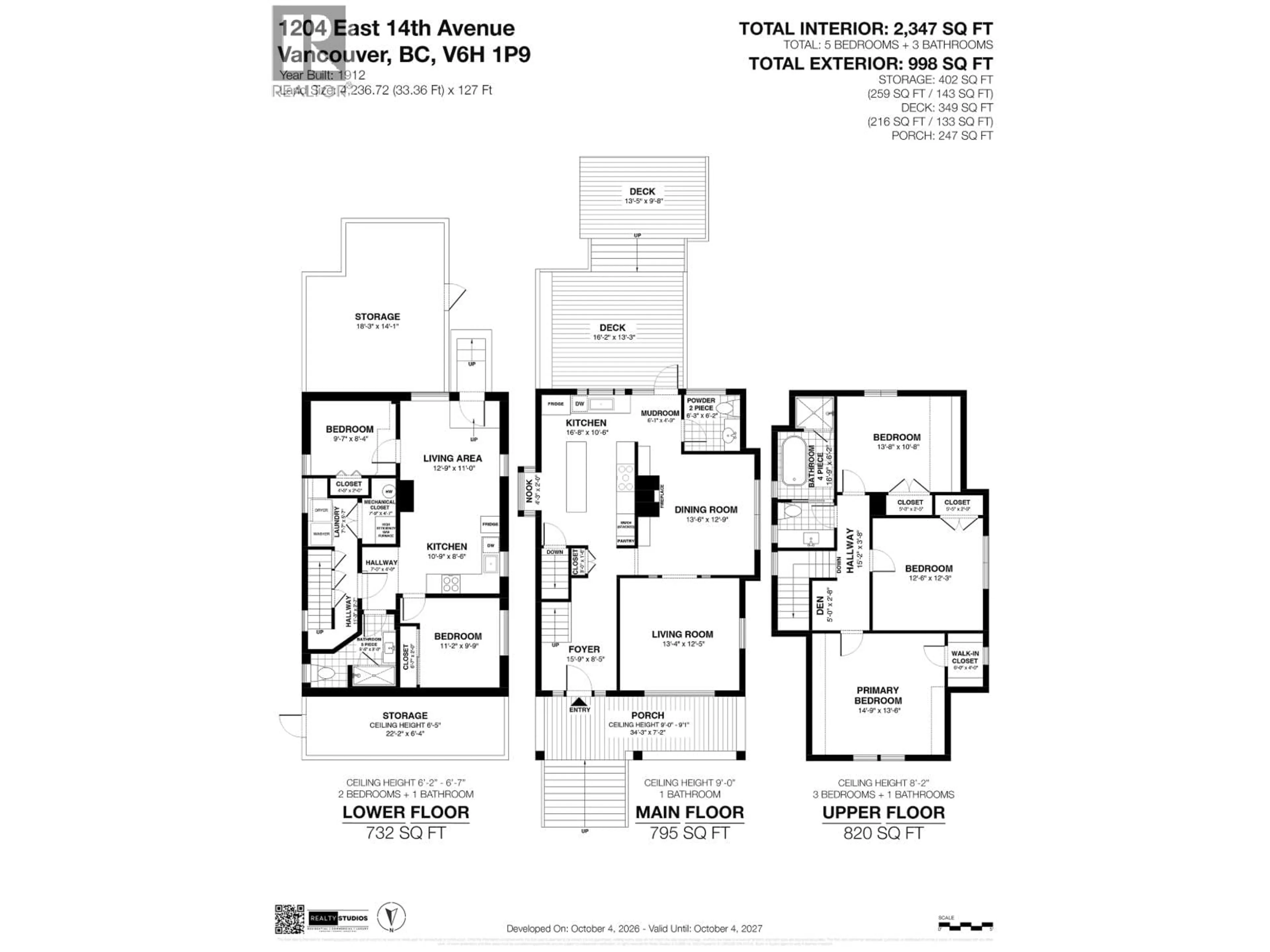 Floor plan for 1204 14TH AVENUE, Vancouver British Columbia V5T2P3