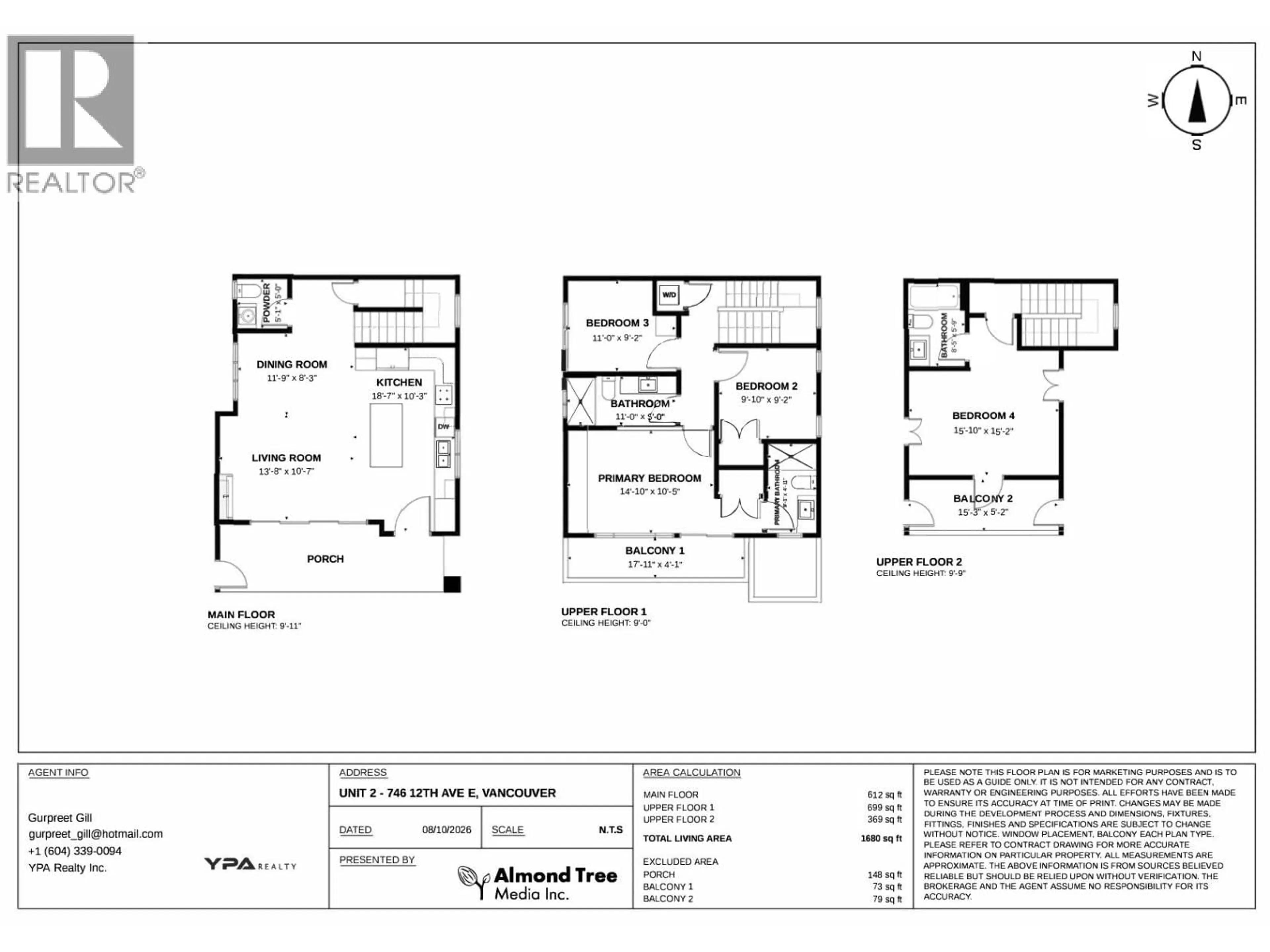 Floor plan for 2 - 746 12TH AVENUE, Vancouver British Columbia V5T2H9