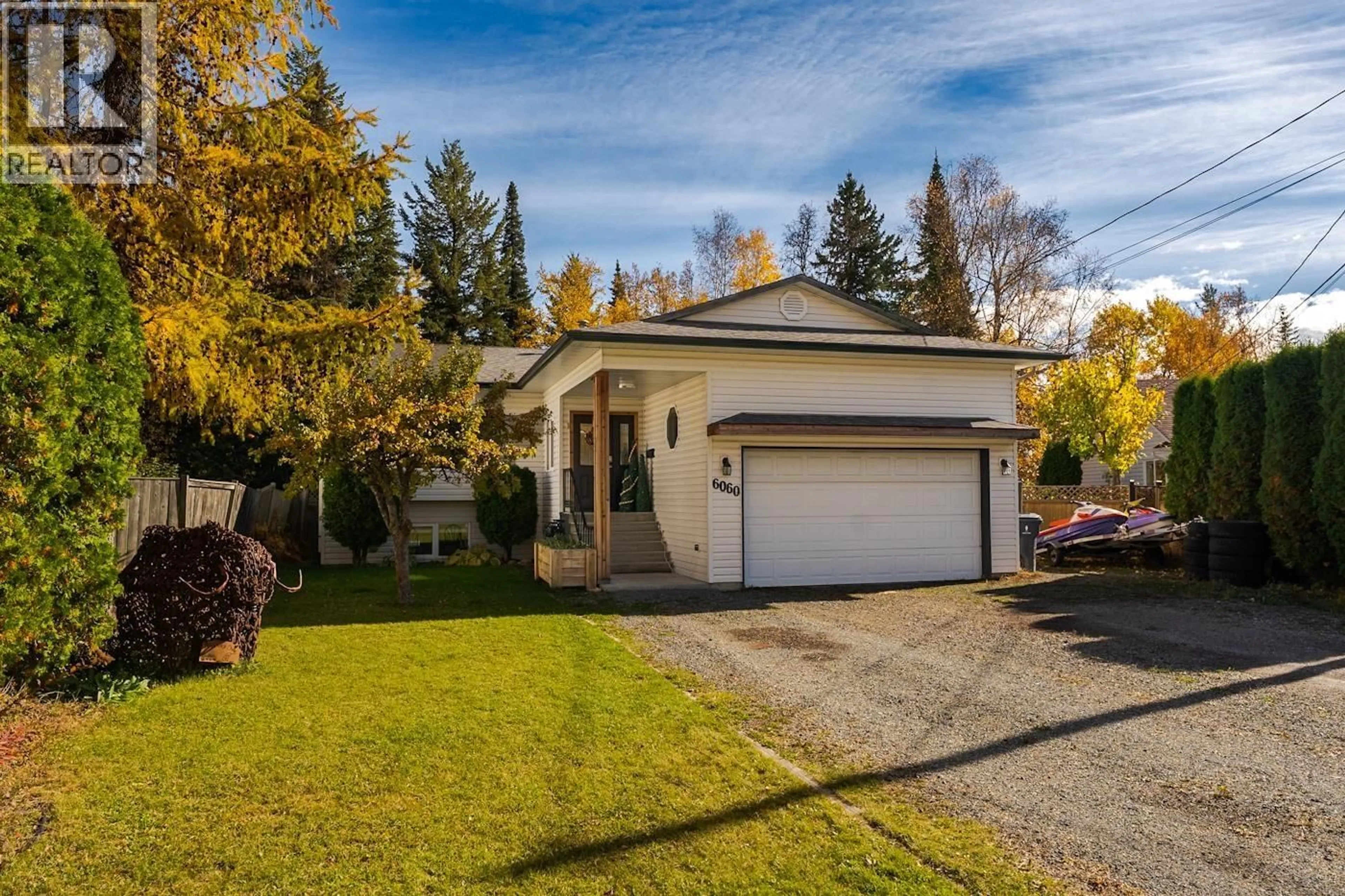 A pic from outside/outdoor area/front of a property/back of a property/a pic from drone, street for 6060 SPRINGALL CRESCENT, Prince George British Columbia V2K4W6