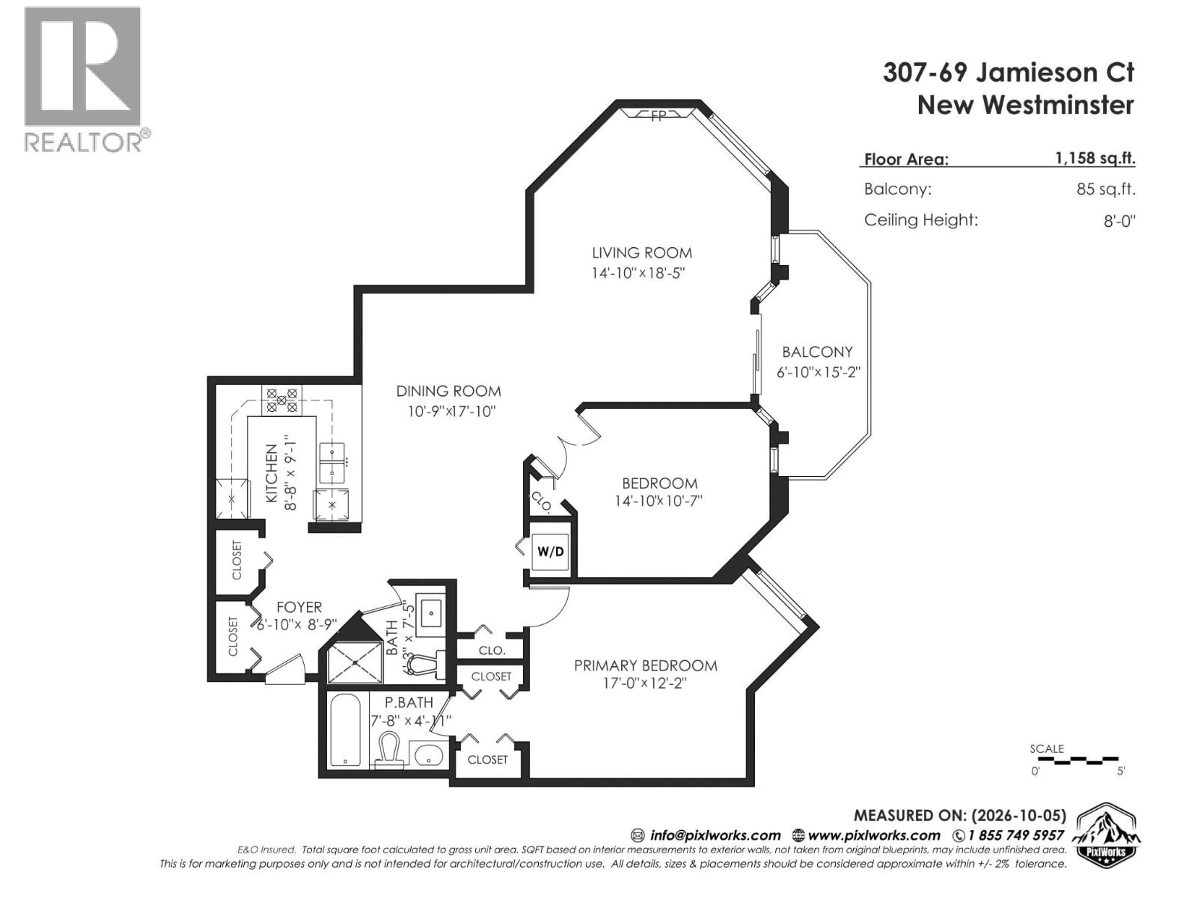 Floor plan for 307 - 69 JAMIESON COURT, New Westminster British Columbia V3L5R3