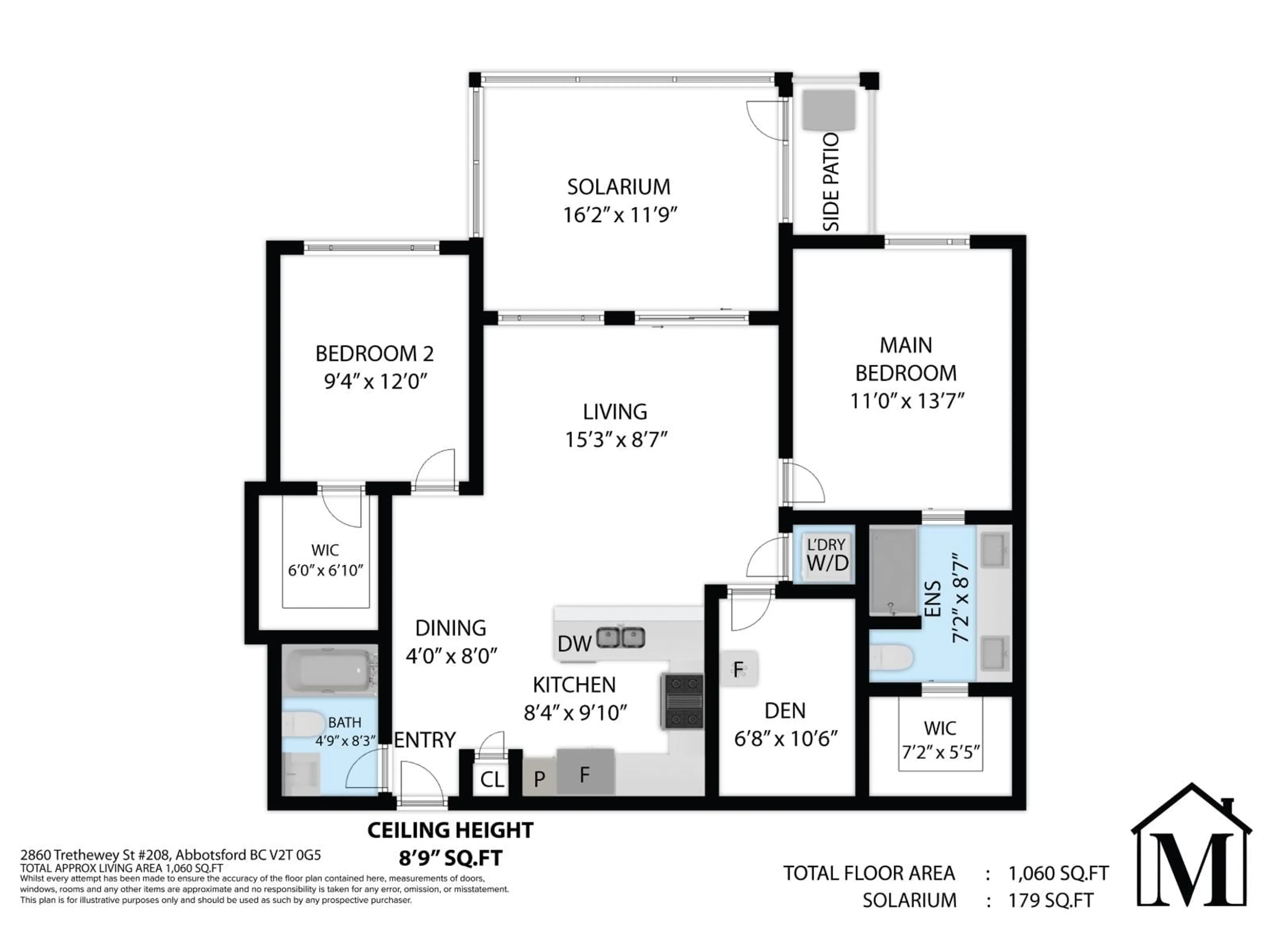Floor plan for 208 - 2860 TRETHEWEY STREET, Abbotsford British Columbia V2T0G5