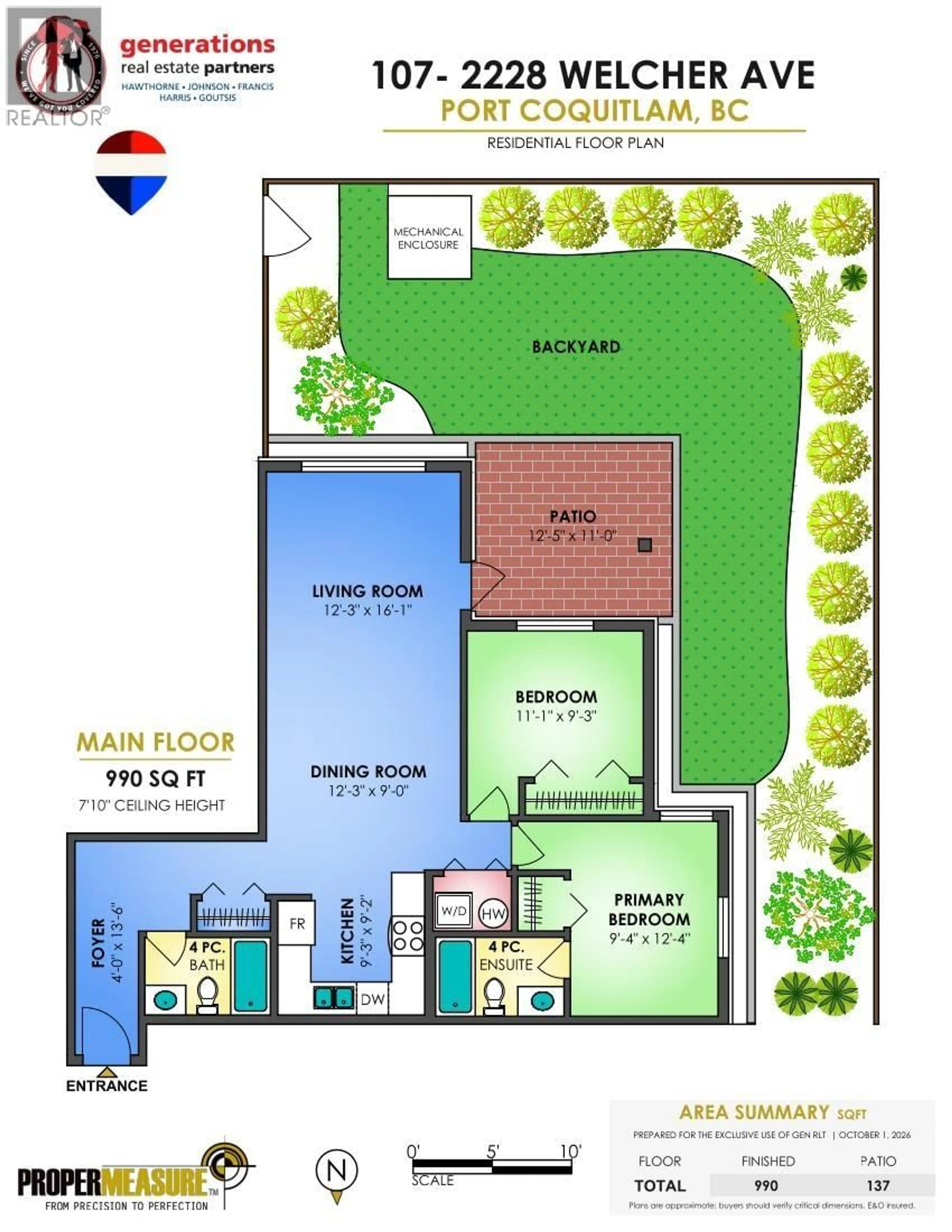 Floor plan for 107 - 2228 WELCHER AVENUE, Port Coquitlam British Columbia V3C1X3