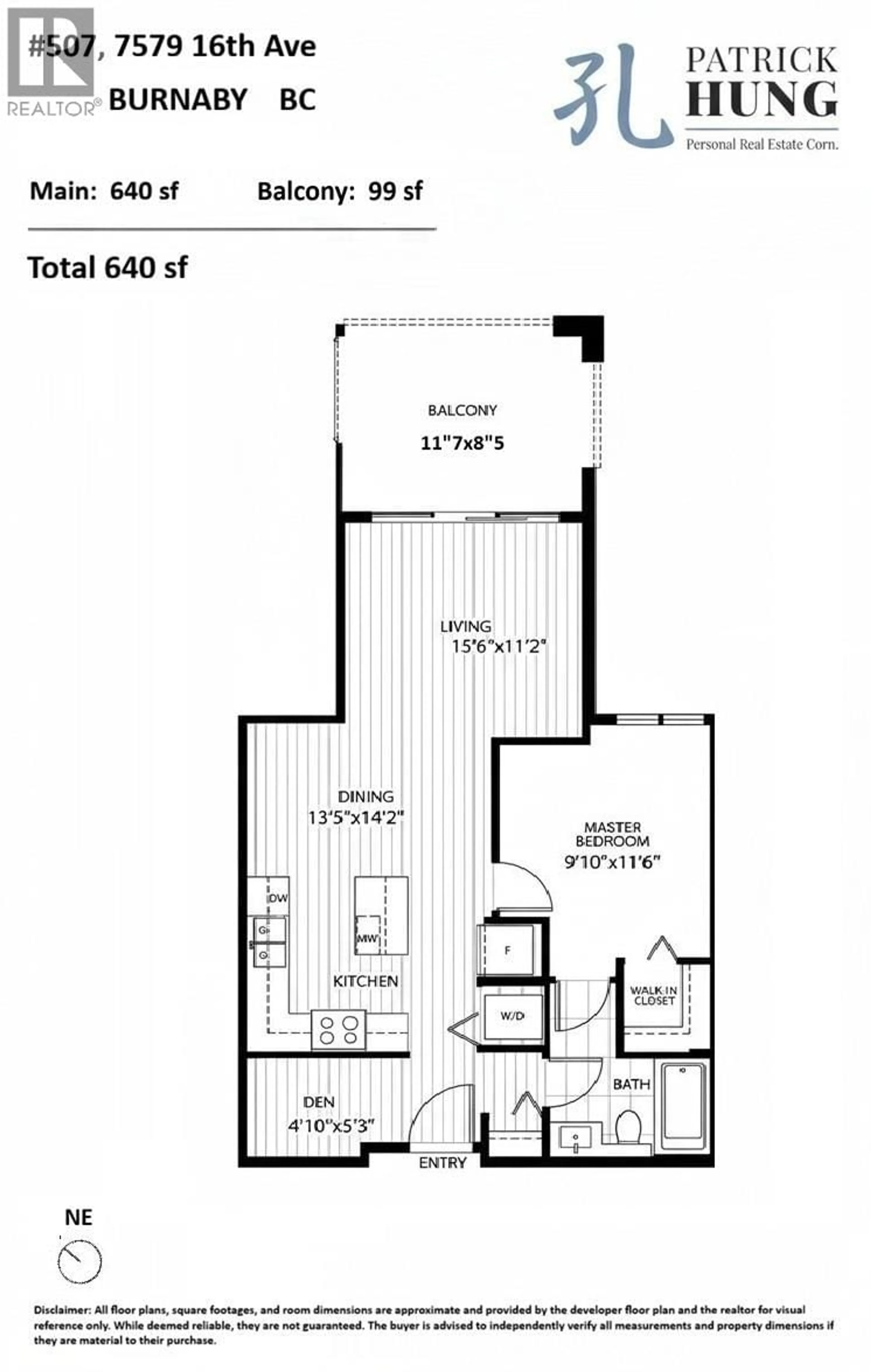 Floor plan for 507 - 7579 16TH STREET, Burnaby British Columbia V3N0H7