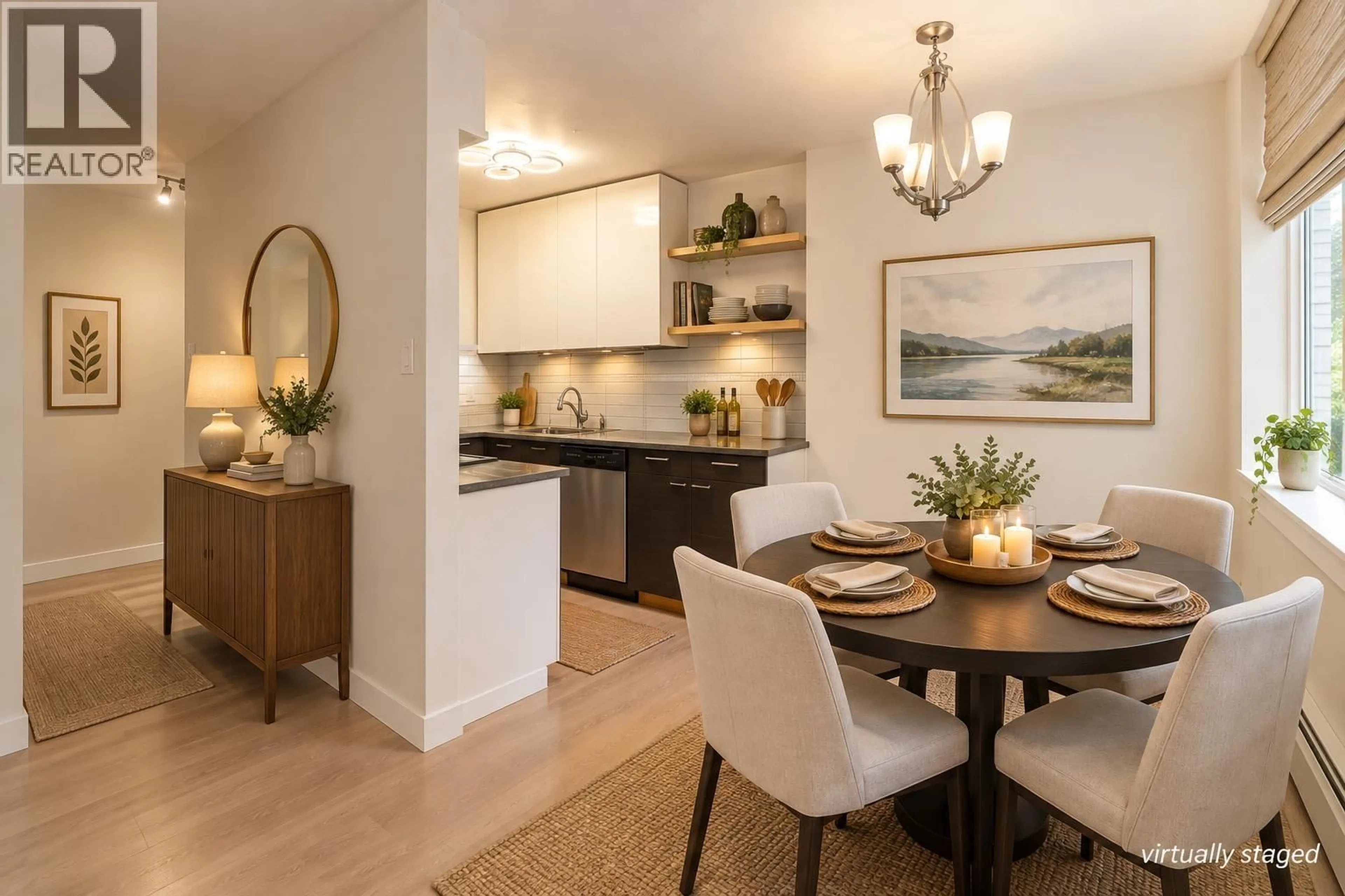 Open concept kitchen, wood/laminate floor for 604 - 2016 FULLERTON AVENUE, North Vancouver British Columbia V7P3E6