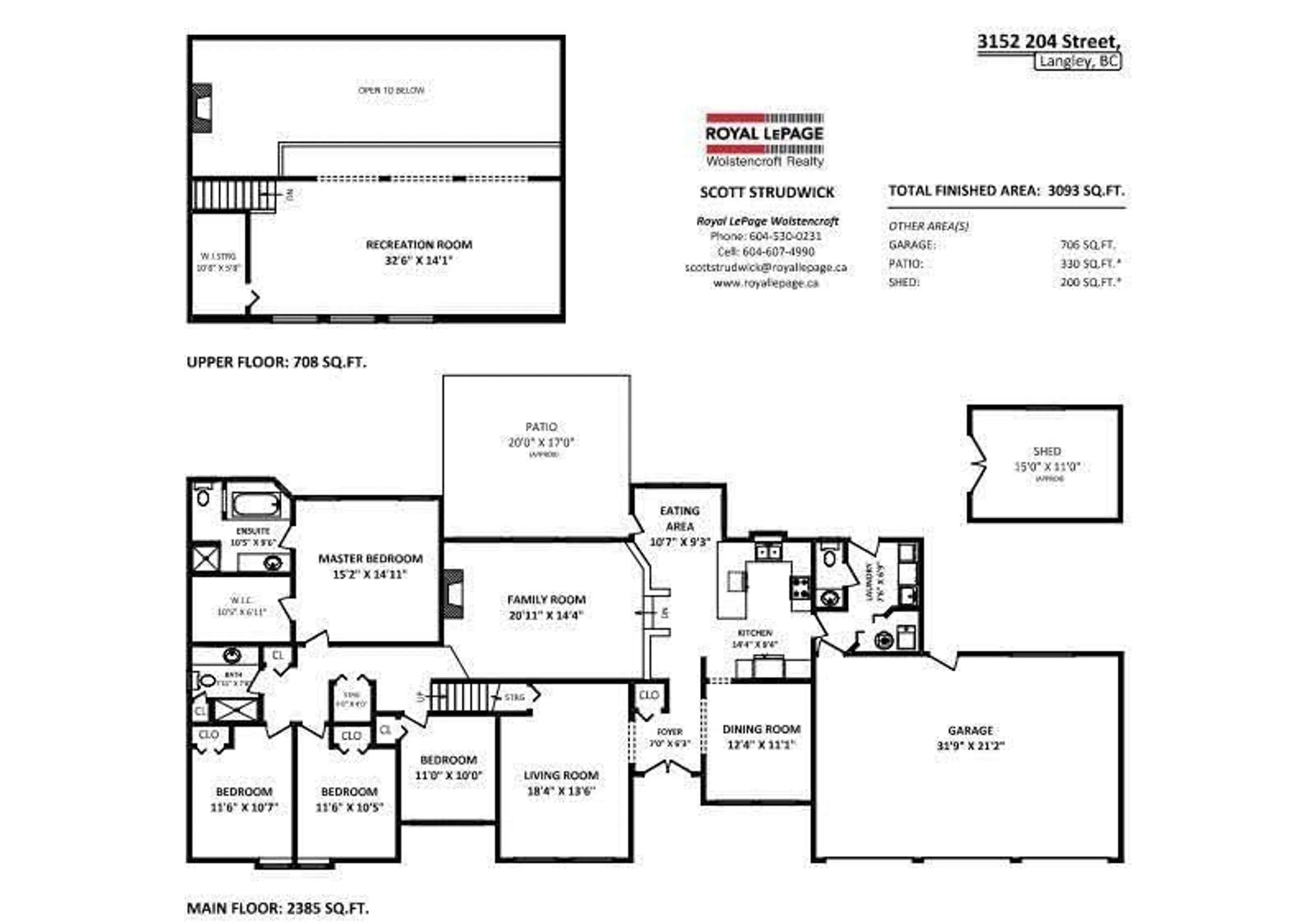 Floor plan for 3152 204 STREET, Langley British Columbia V2Z2C7