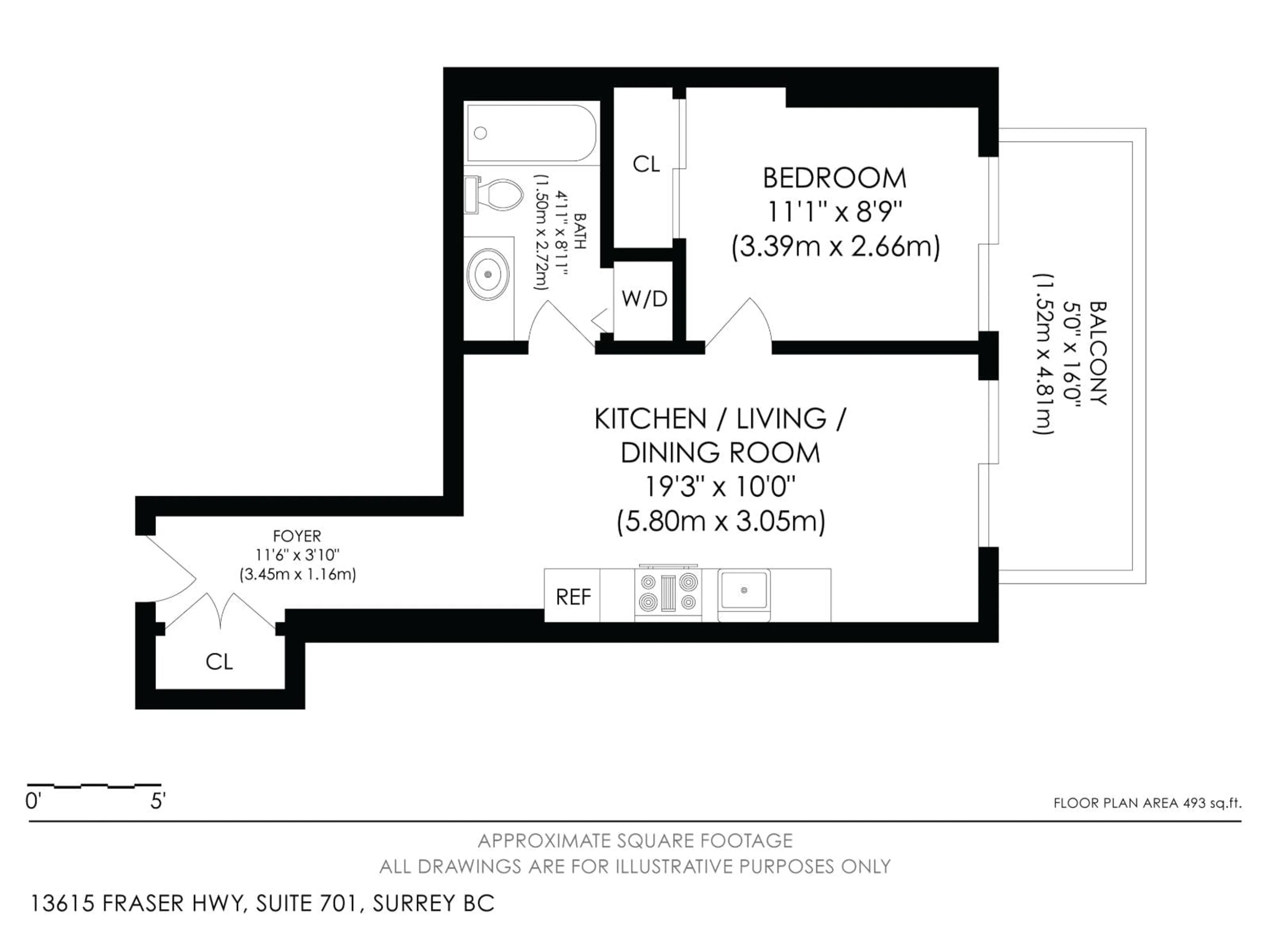 Floor plan for 701 - 13615 FRASER HIGHWAY, Surrey British Columbia V3T0P7