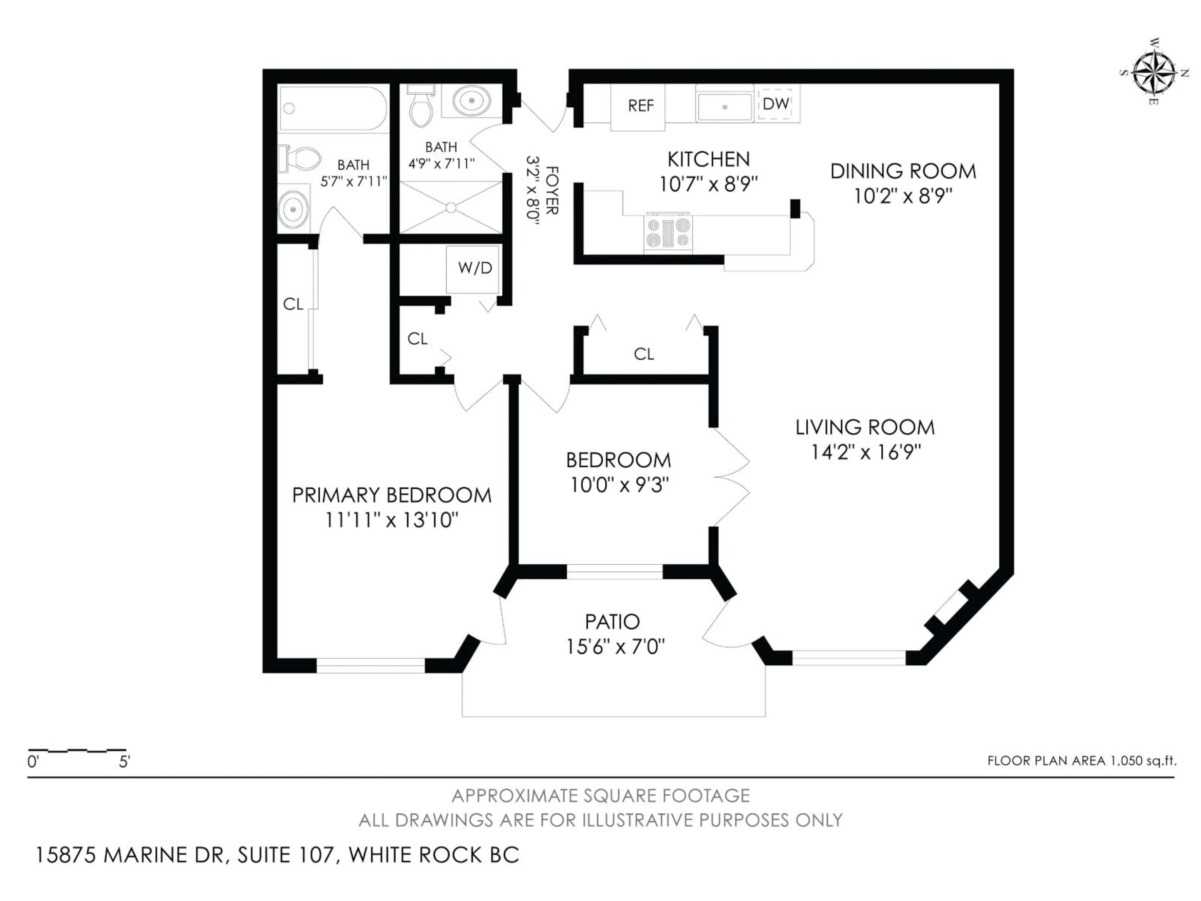 Floor plan for 107 - 15875 MARINE DRIVE, White Rock British Columbia V4B5J2