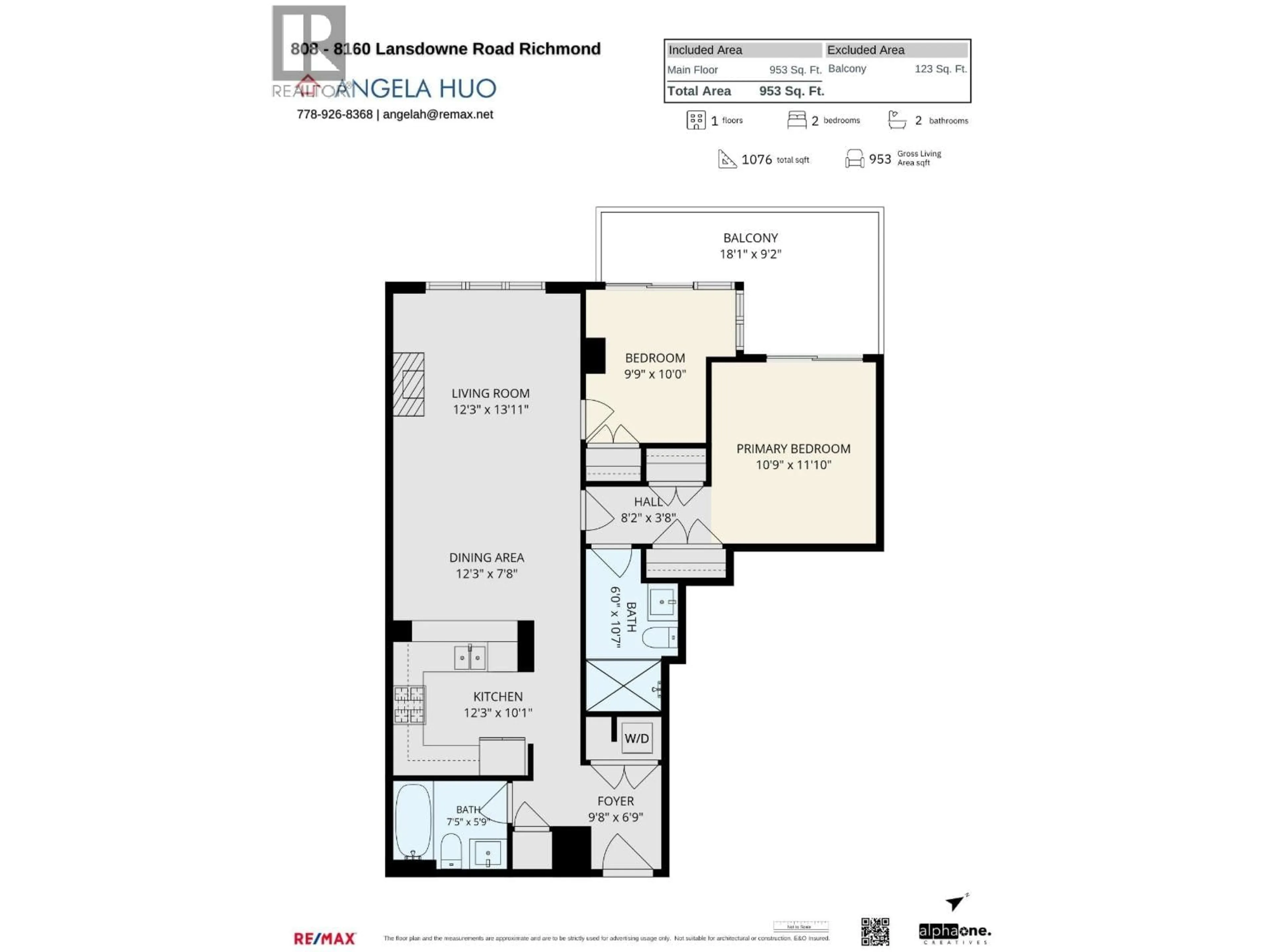 Floor plan for 808 - 8160 LANSDOWNE ROAD, Richmond British Columbia V6X0A9