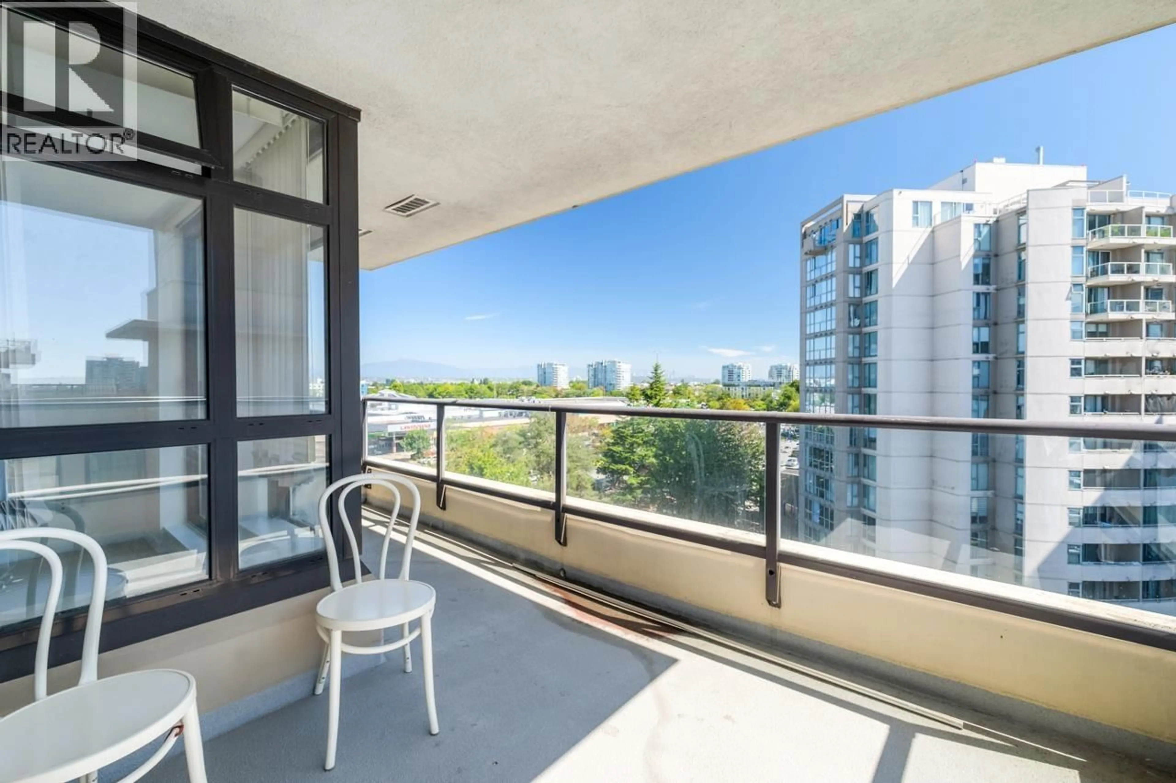Balcony in the apartment, water/lake/river/ocean view for 808 - 8160 LANSDOWNE ROAD, Richmond British Columbia V6X0A9