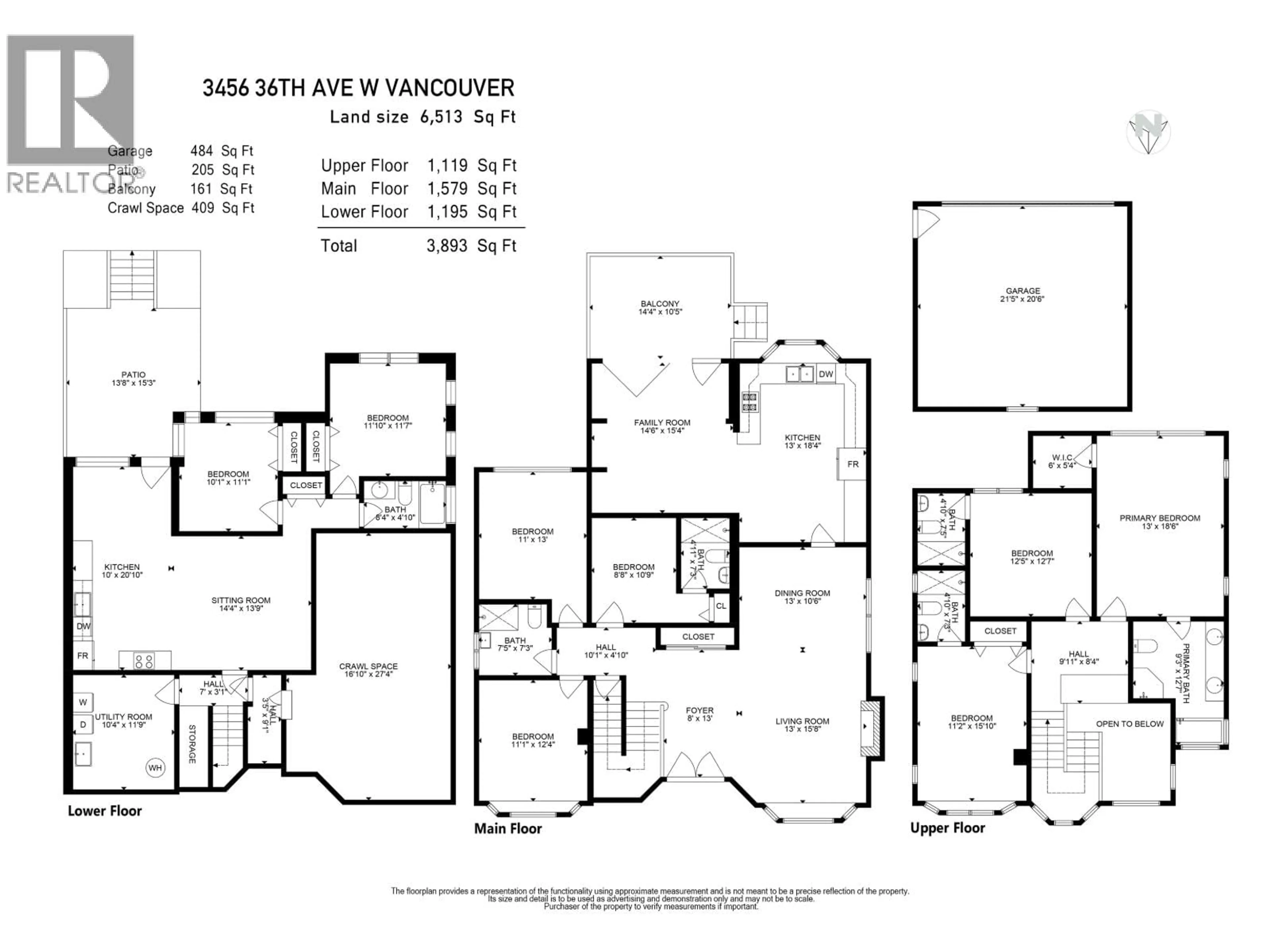 Floor plan for 3456 36TH AVENUE, Vancouver British Columbia V6N2R9